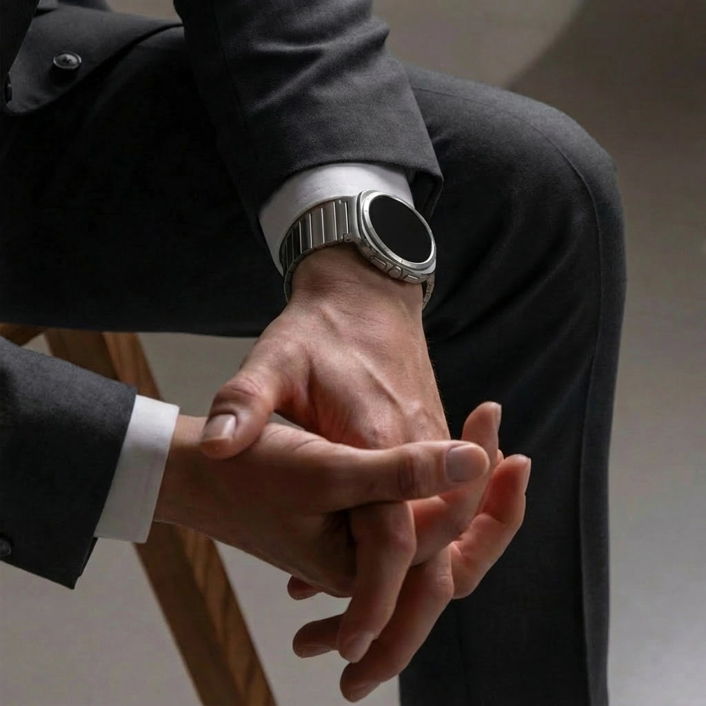 Bandz Samsung Galaxy Watch Ultra Titanium Strap 'One Bead' (Titanium Gray)