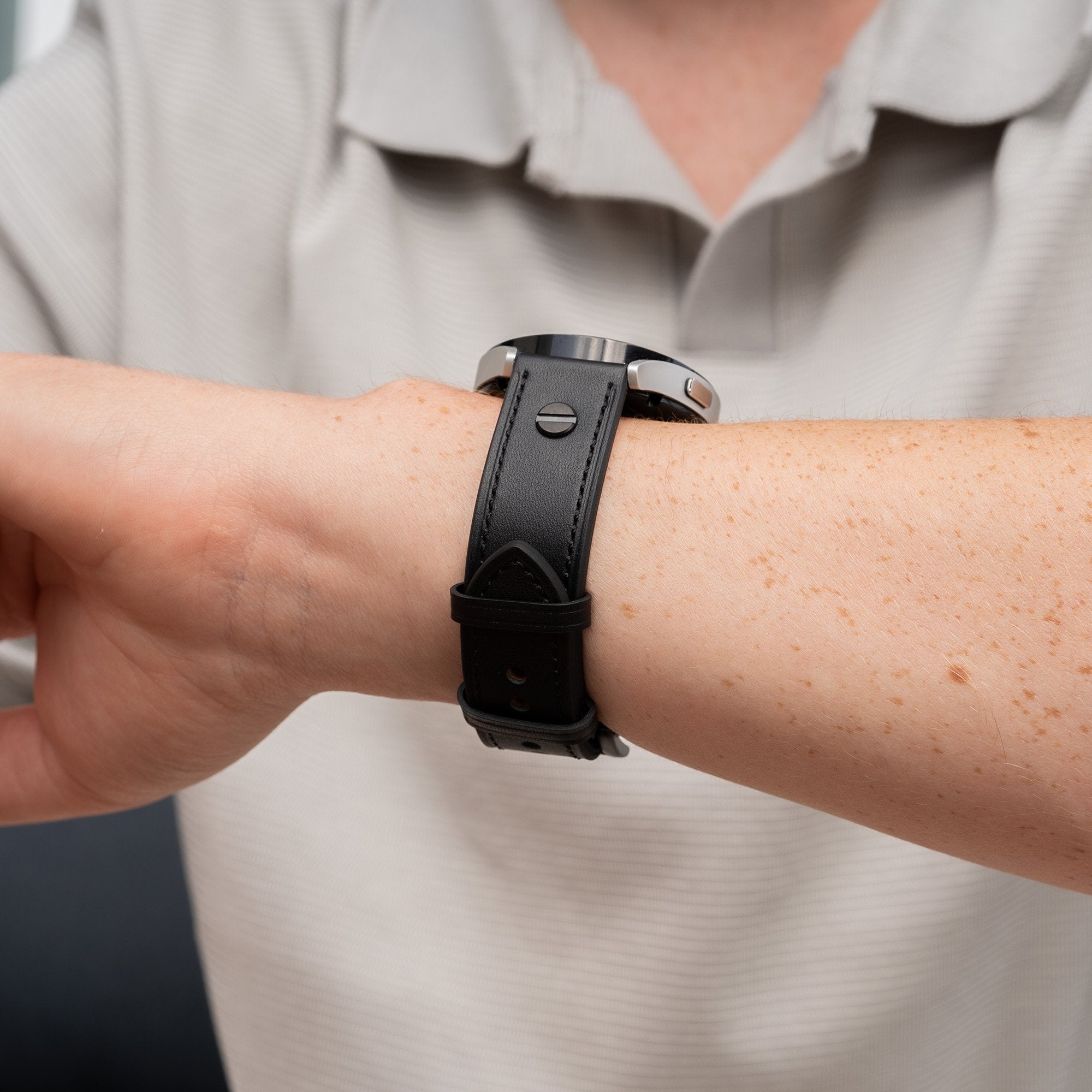 Honor Watch GS 4 Leather Strap with Screw (Black)