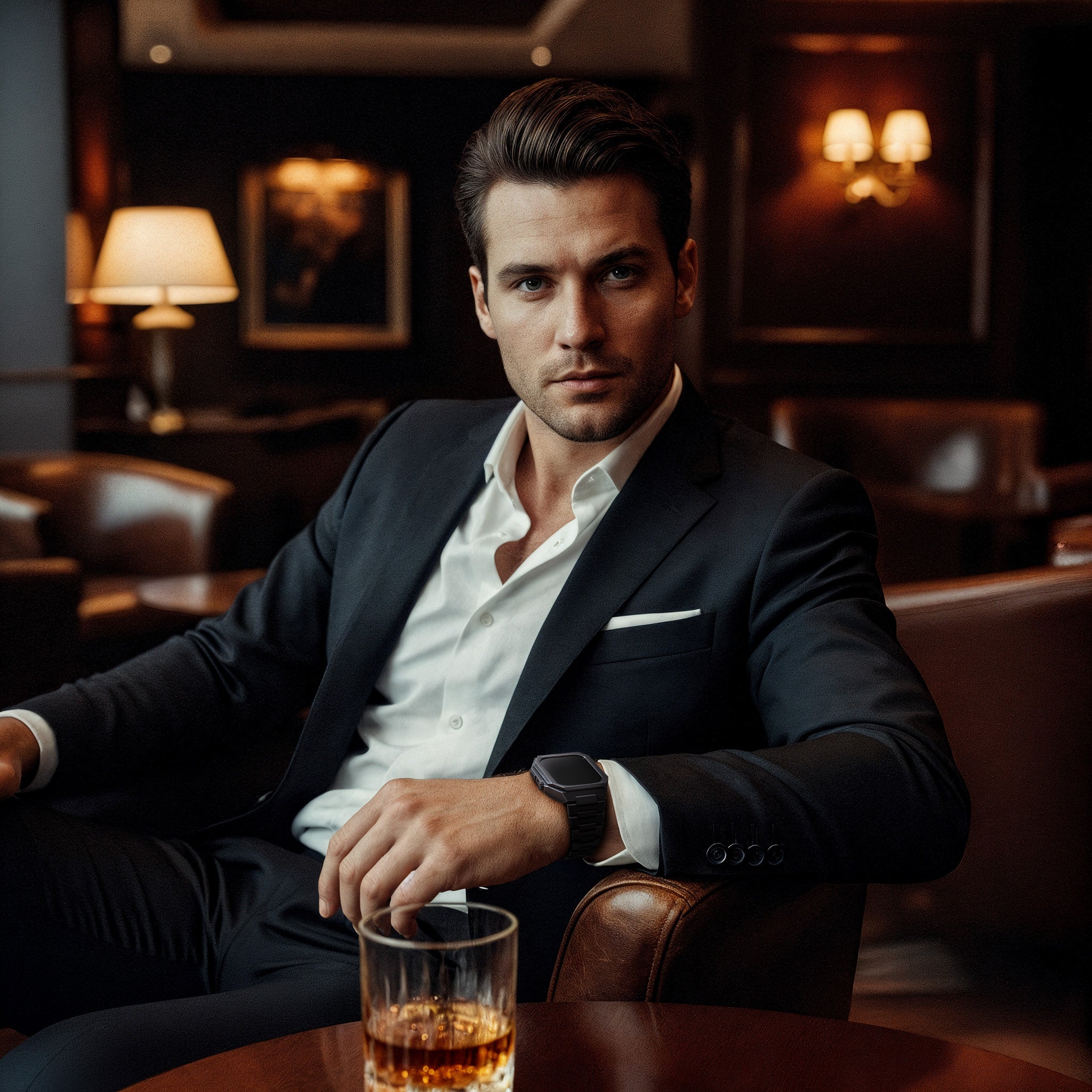 Reqior Apple Watch 45mm Hülle mit integriertem Stahlarmband 'Nautilus' (Silber)