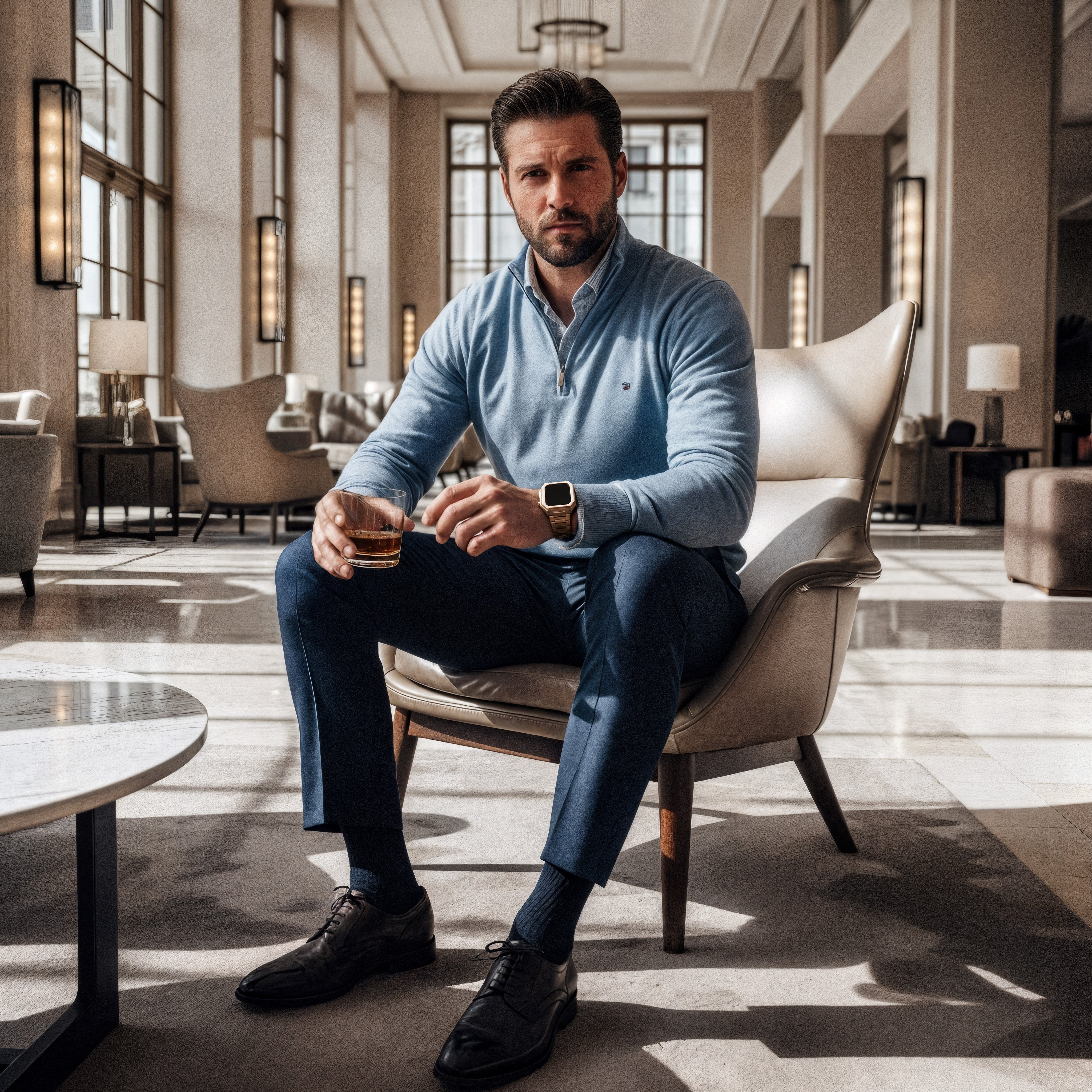 Reqior Apple Watch 45mm Hülle mit integriertem Stahlarmband 'Nautilus' (Roségold)