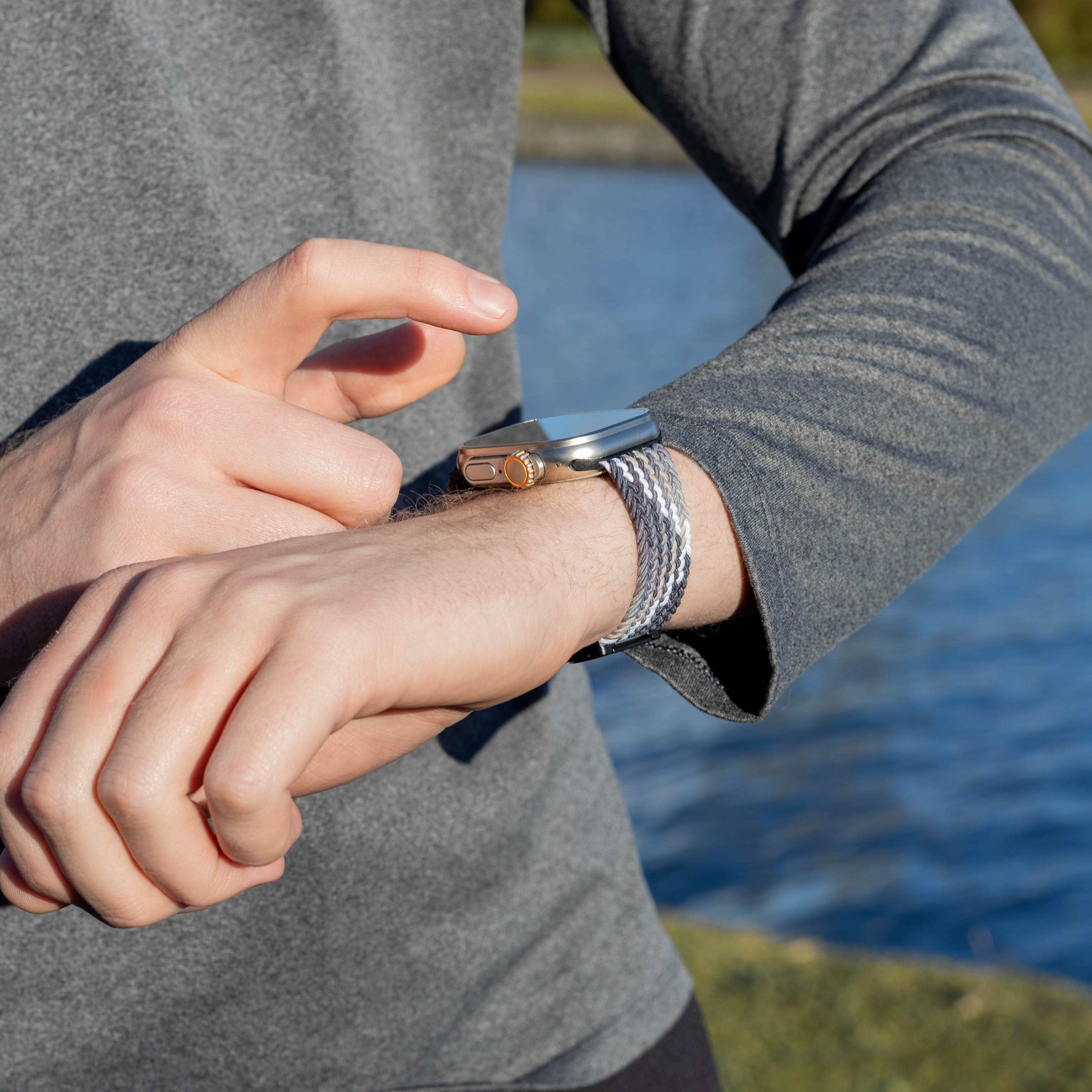 Bandz Apple Watch Braided Nylon Strap with P-Buckle (Mandala Black)