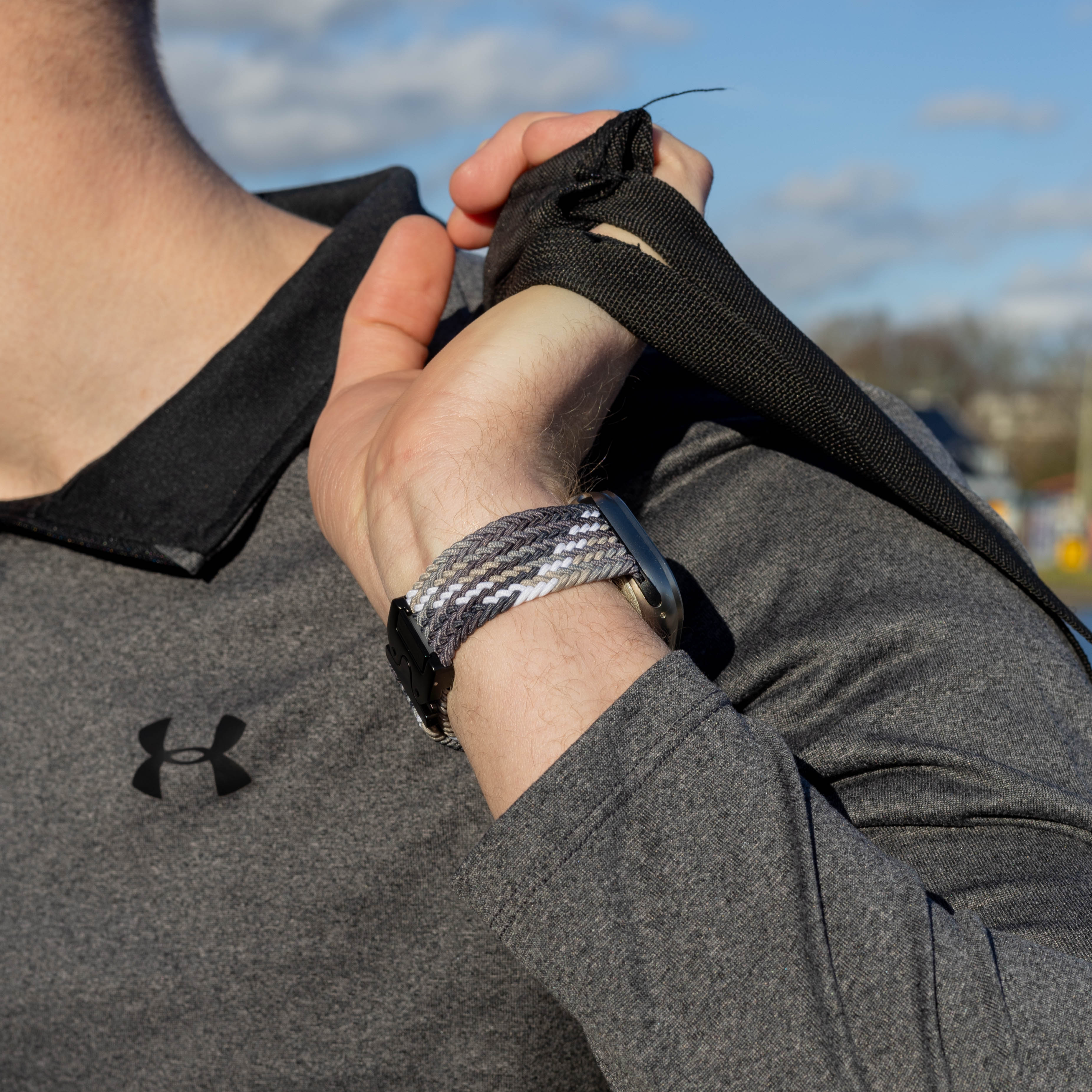 Bandz Apple Watch Braided Nylon Strap with P-Buckle (Mandala Black)