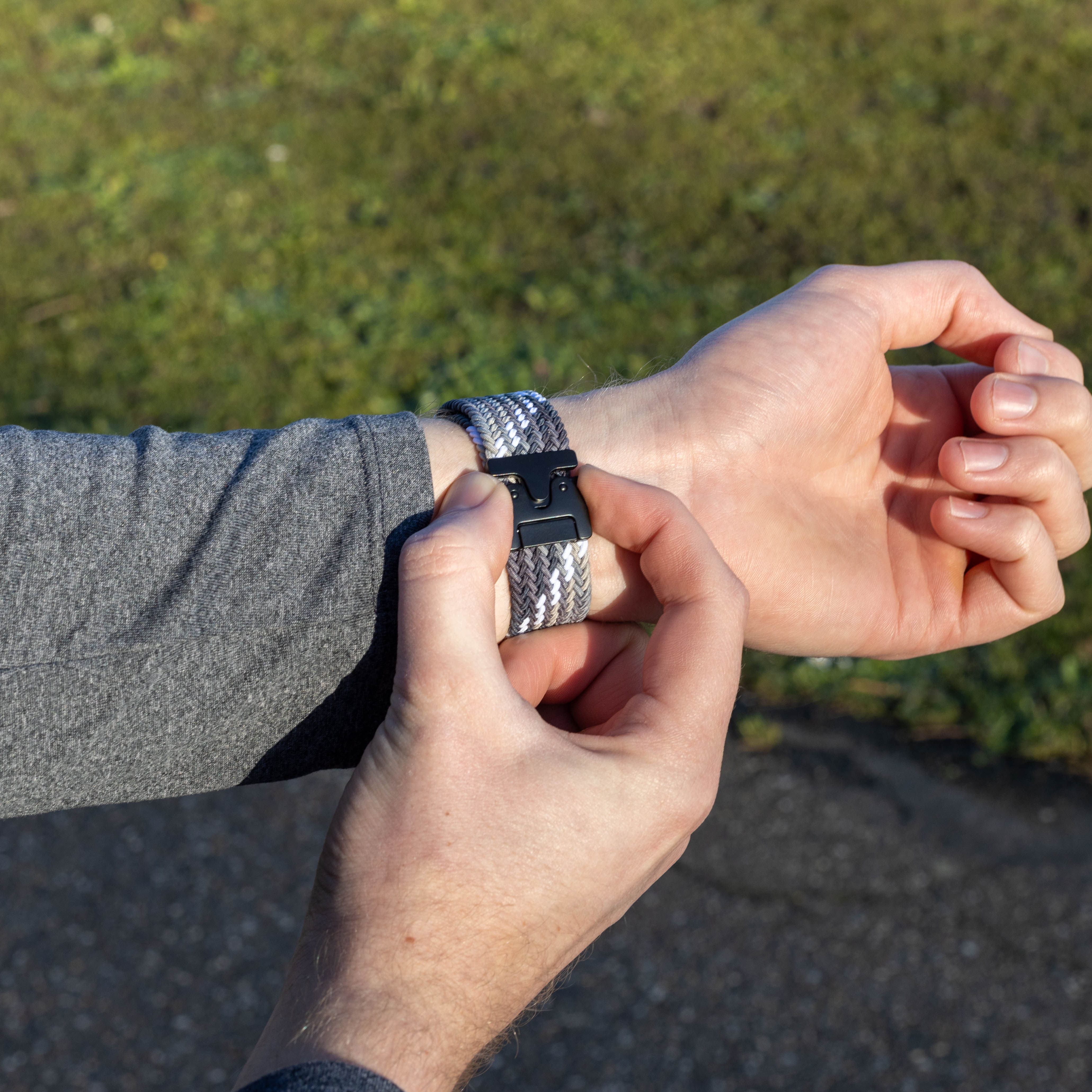 Bandz Apple Watch Braided Nylon Strap with P-Buckle (Mandala Black)