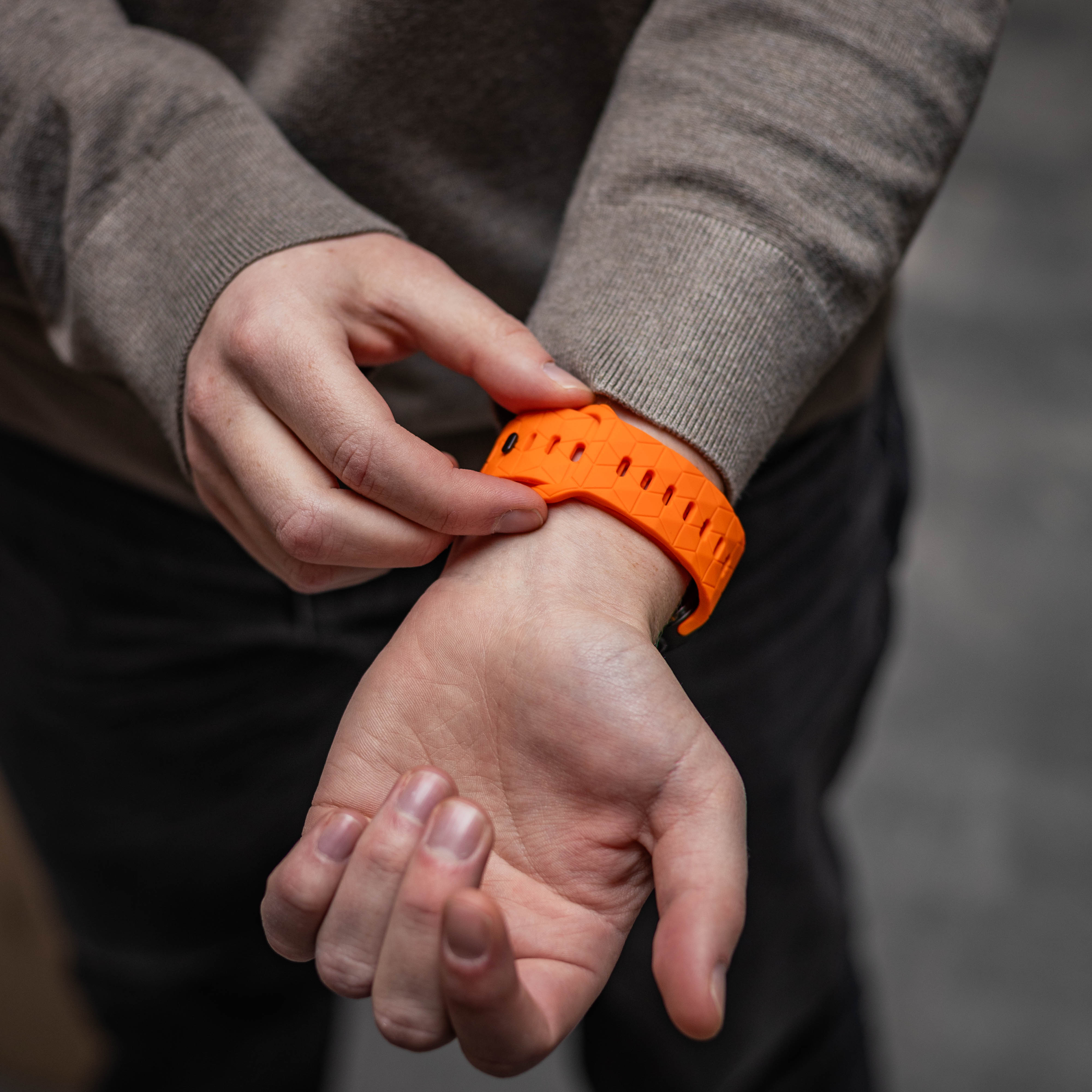 Bandz Samsung Galaxy Watch Ultra Silikonarmband 'Hexagons' (Orange)