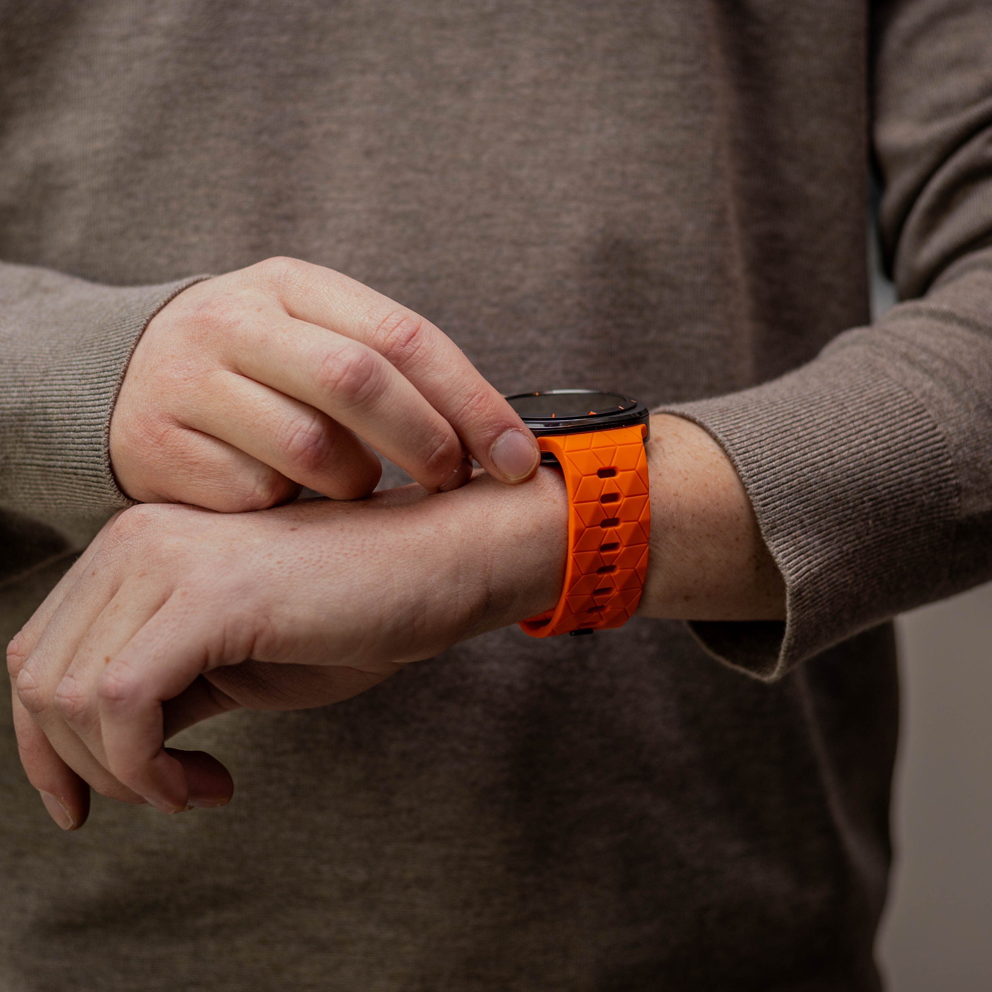 Bandz Samsung Galaxy Watch Ultra Silikonarmband 'Hexagons' (Orange)