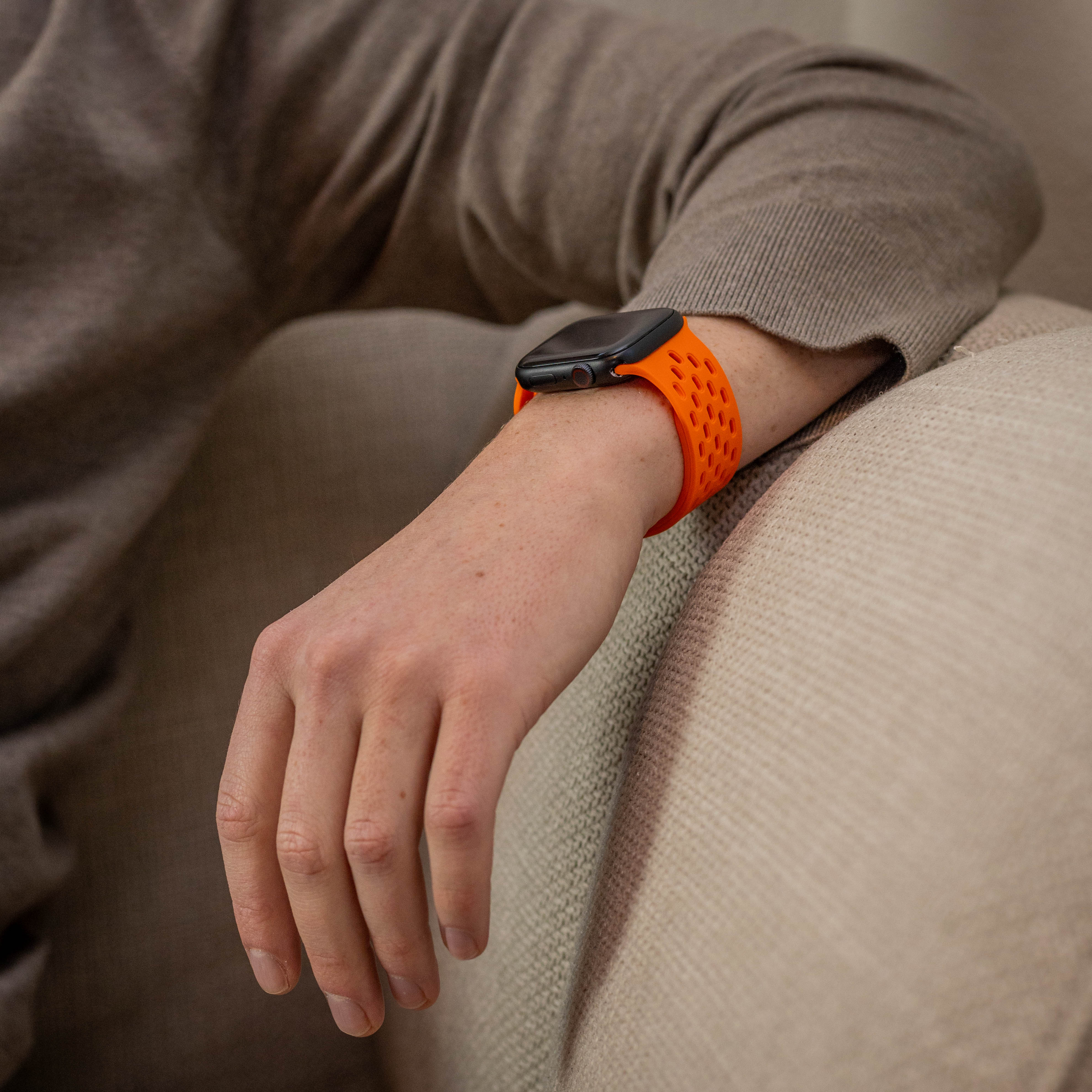 Apple Watch Silikonarmband mit P-Schnalle (Orange)
