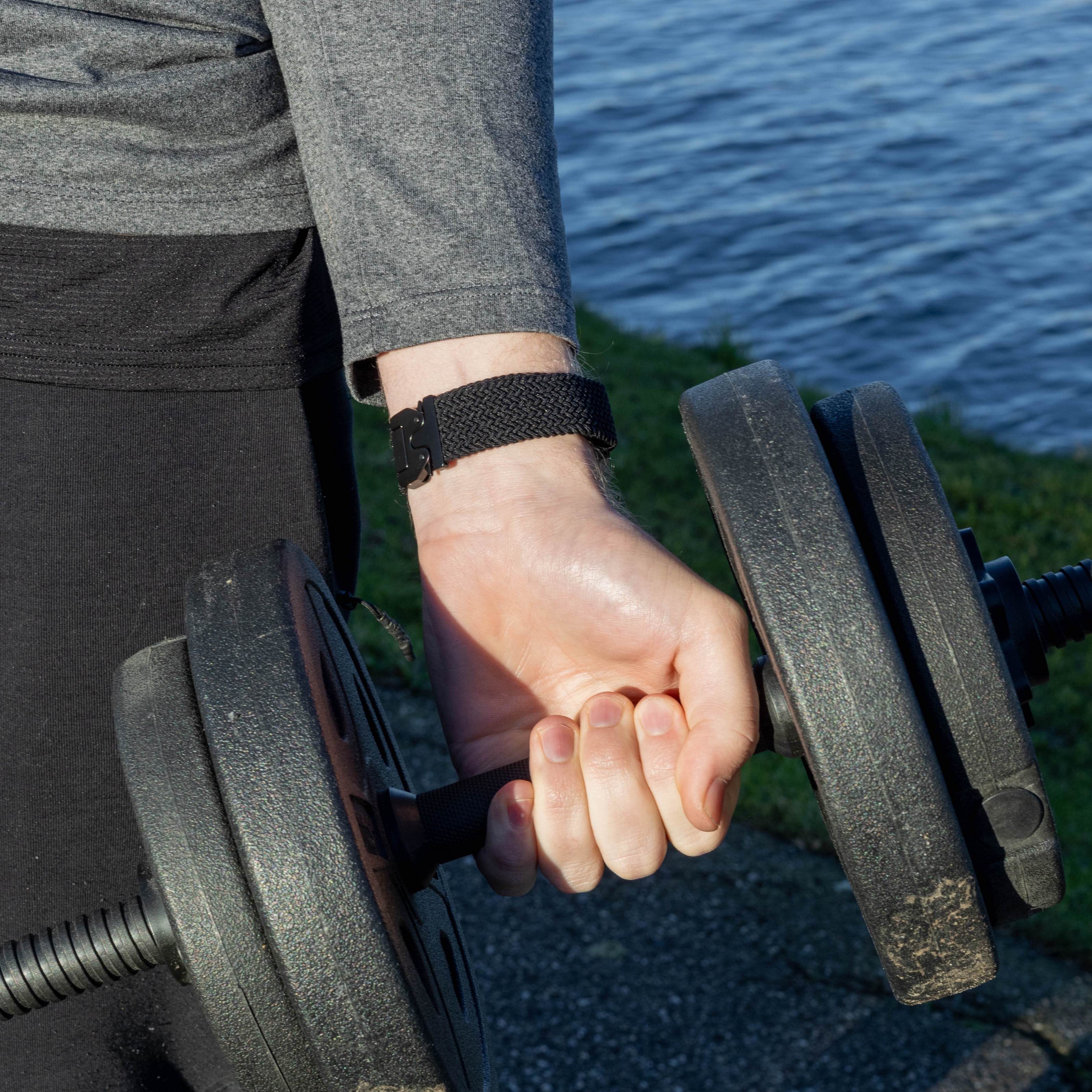 Garmin Forerunner 570 - 42mm Geflochtenes Armband mit P-Schnalle (Schwarz)