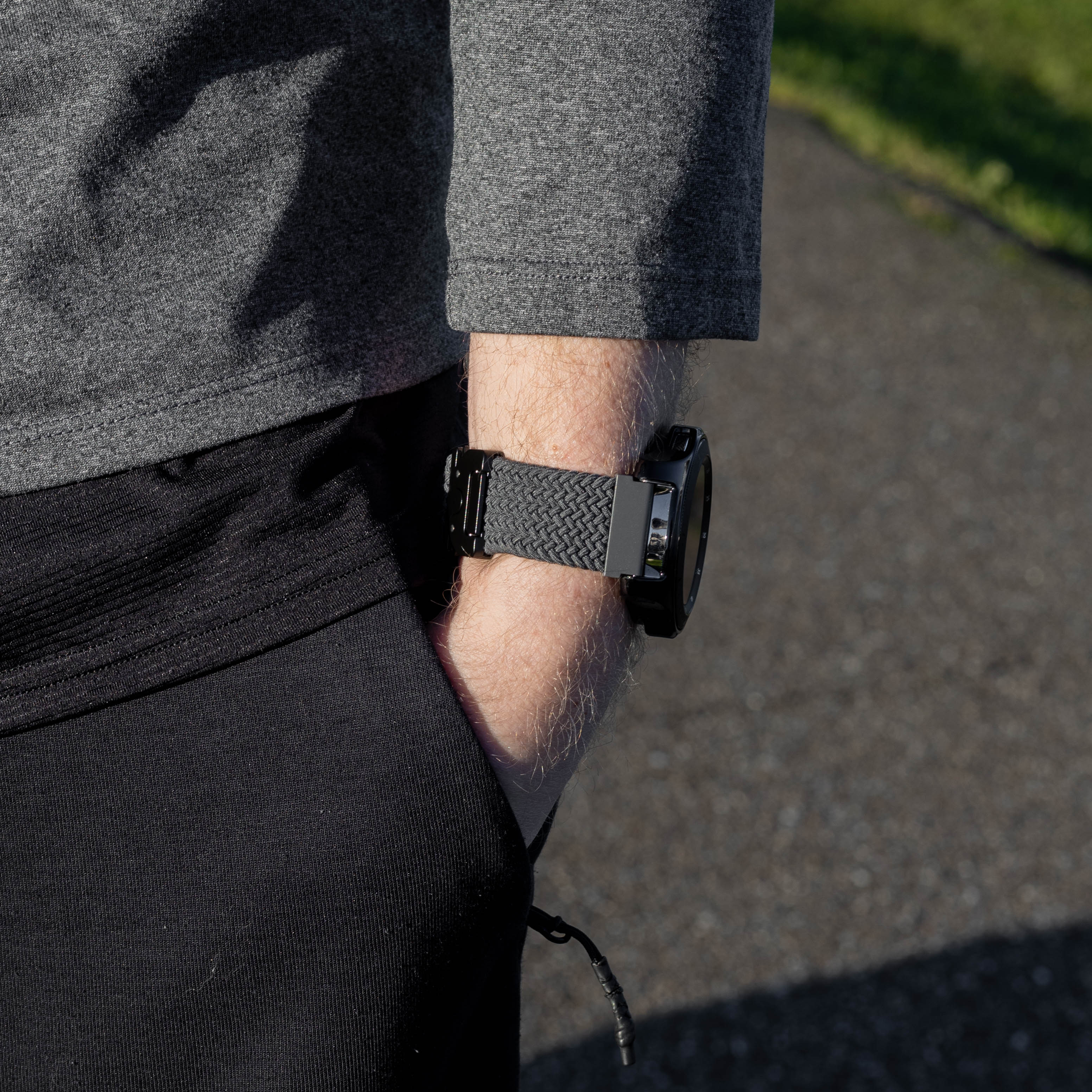 Garmin Vivoactive 4 Geflochtenes Armband mit P-Schließe (Grau)