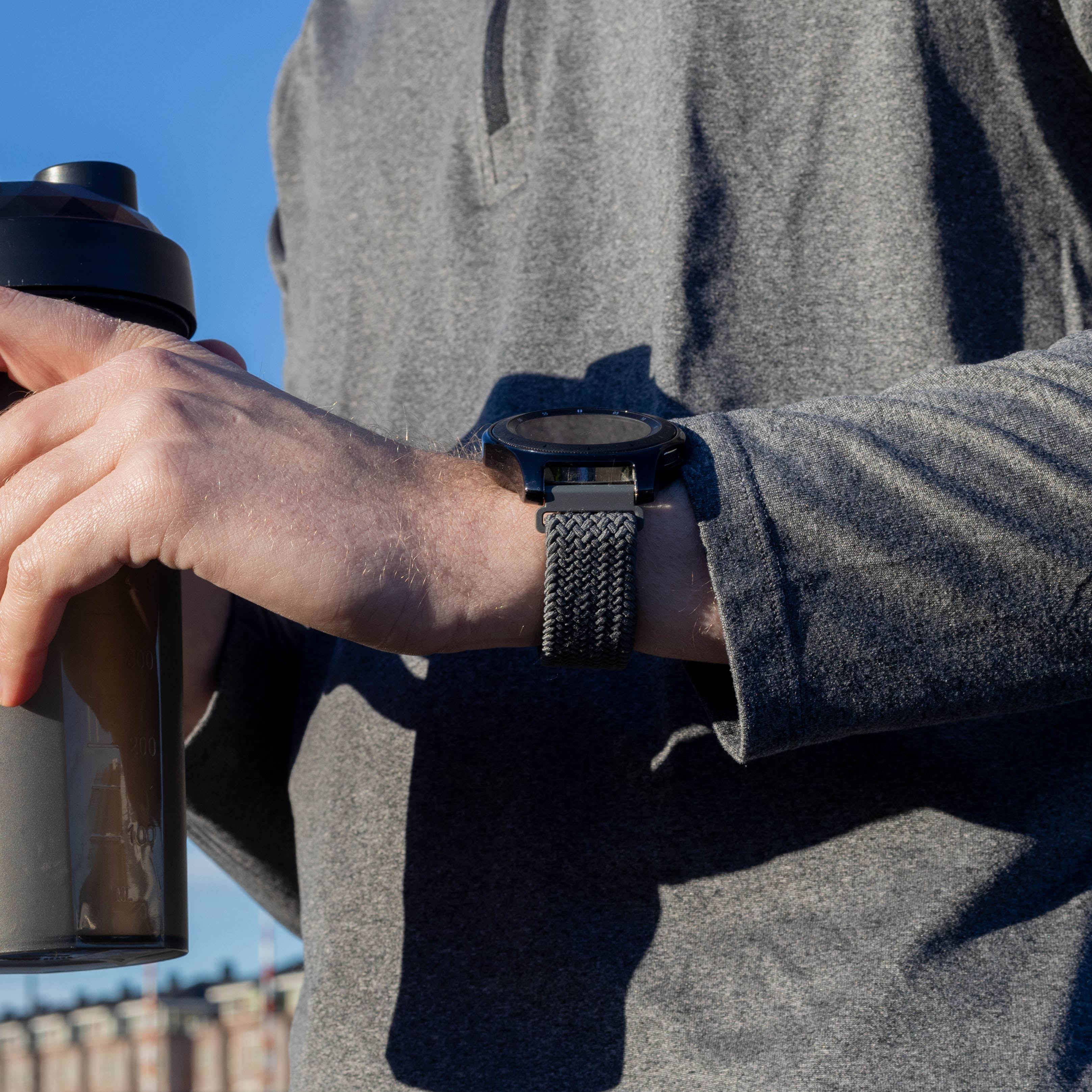 Garmin Forerunner 265 Geflochtenes Armband mit P-Schließe (Grau)