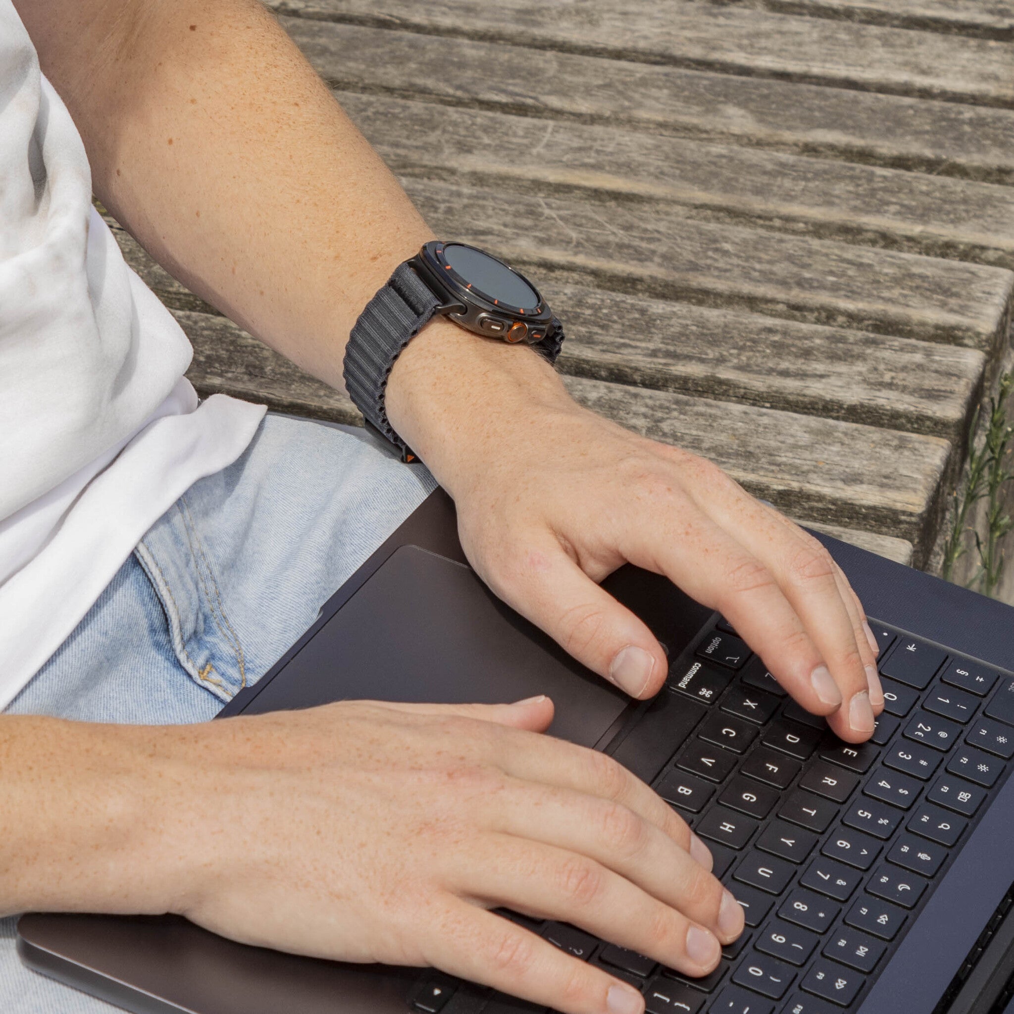 Samsung Galaxy Watch Ultra Outdoor Nylonarmband (Schwarz)