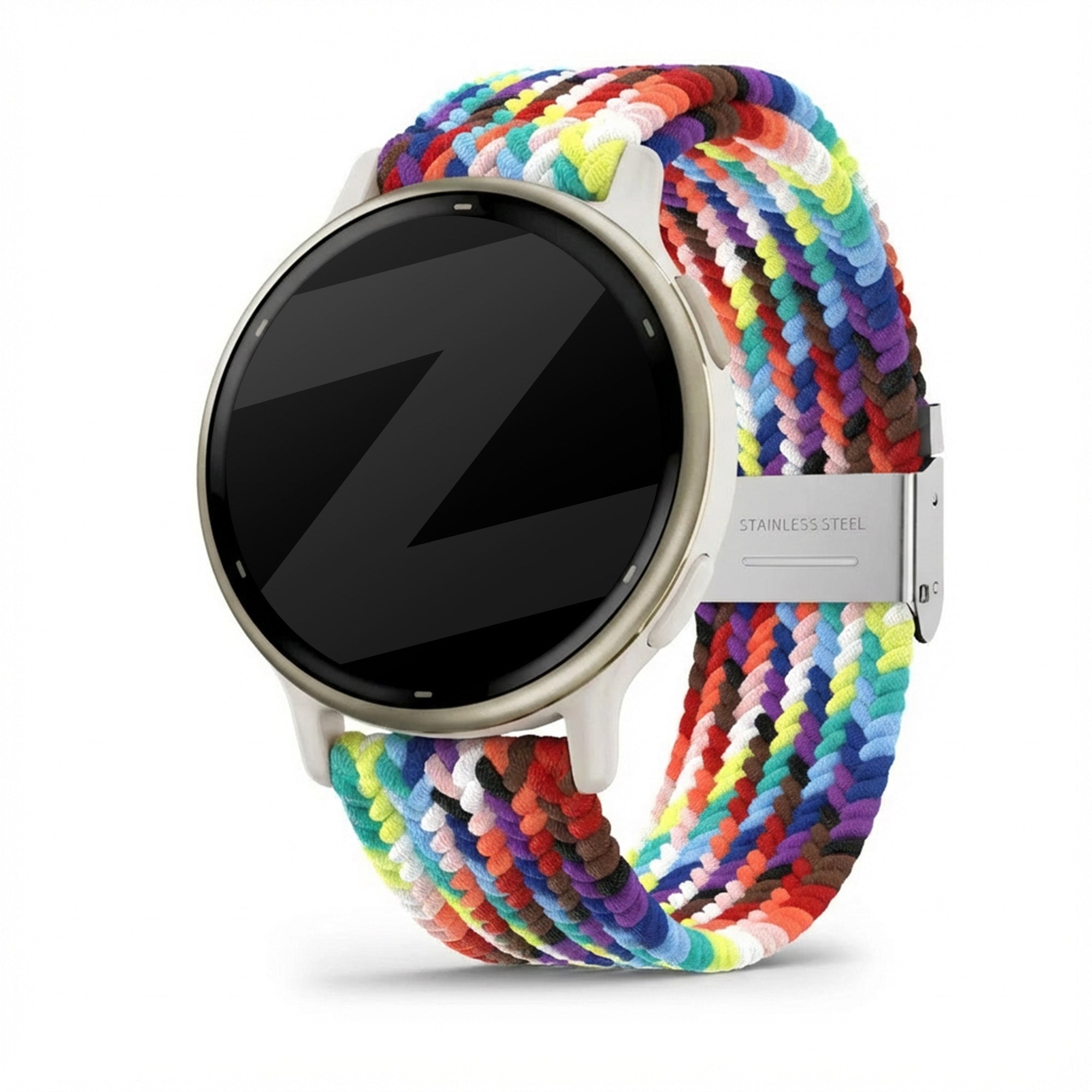 Bandz Garmin Vivoactive 5 Woven Nylon Strap (Rainbow)