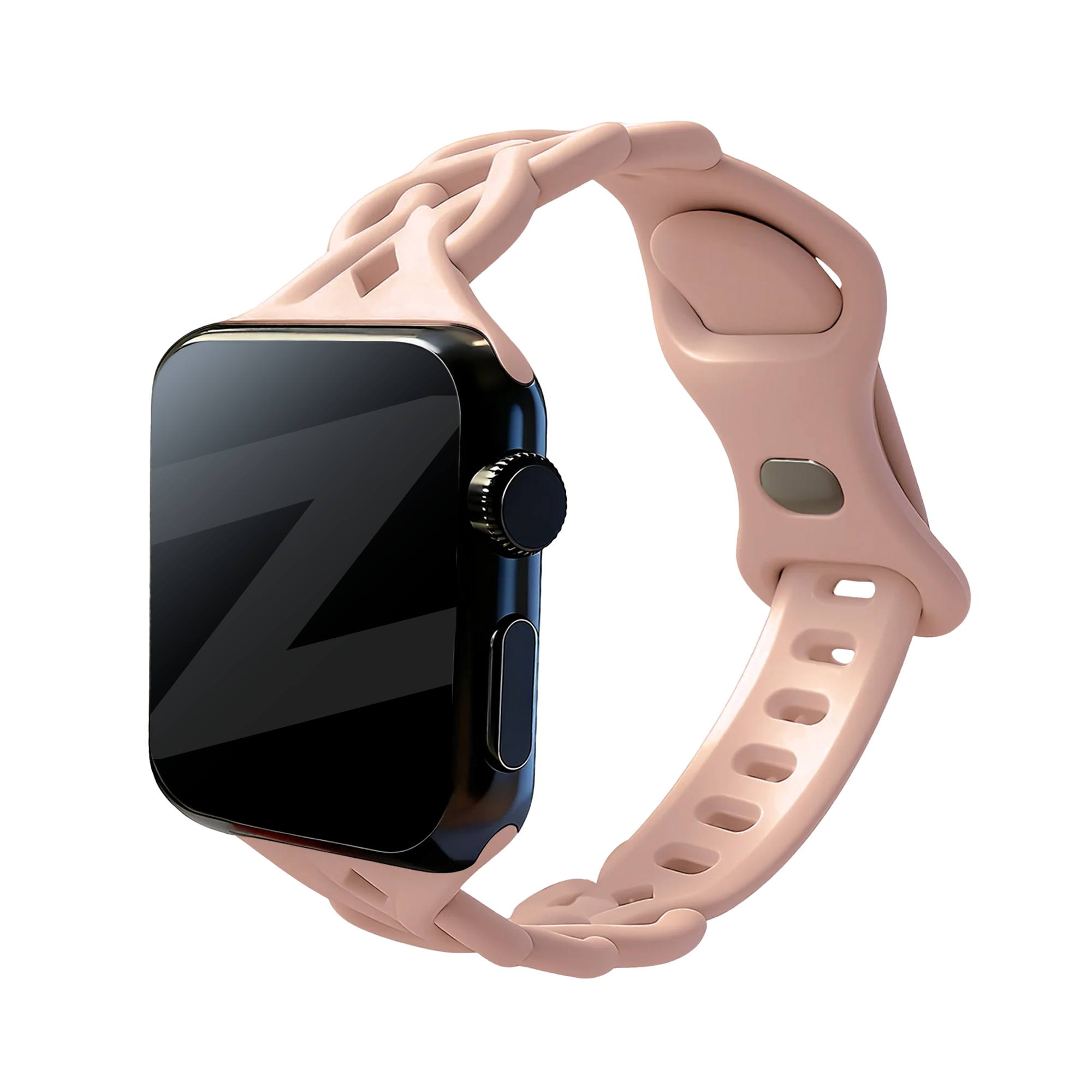 Bandz Correa silicona trenzada Apple Watch (rosa arena)