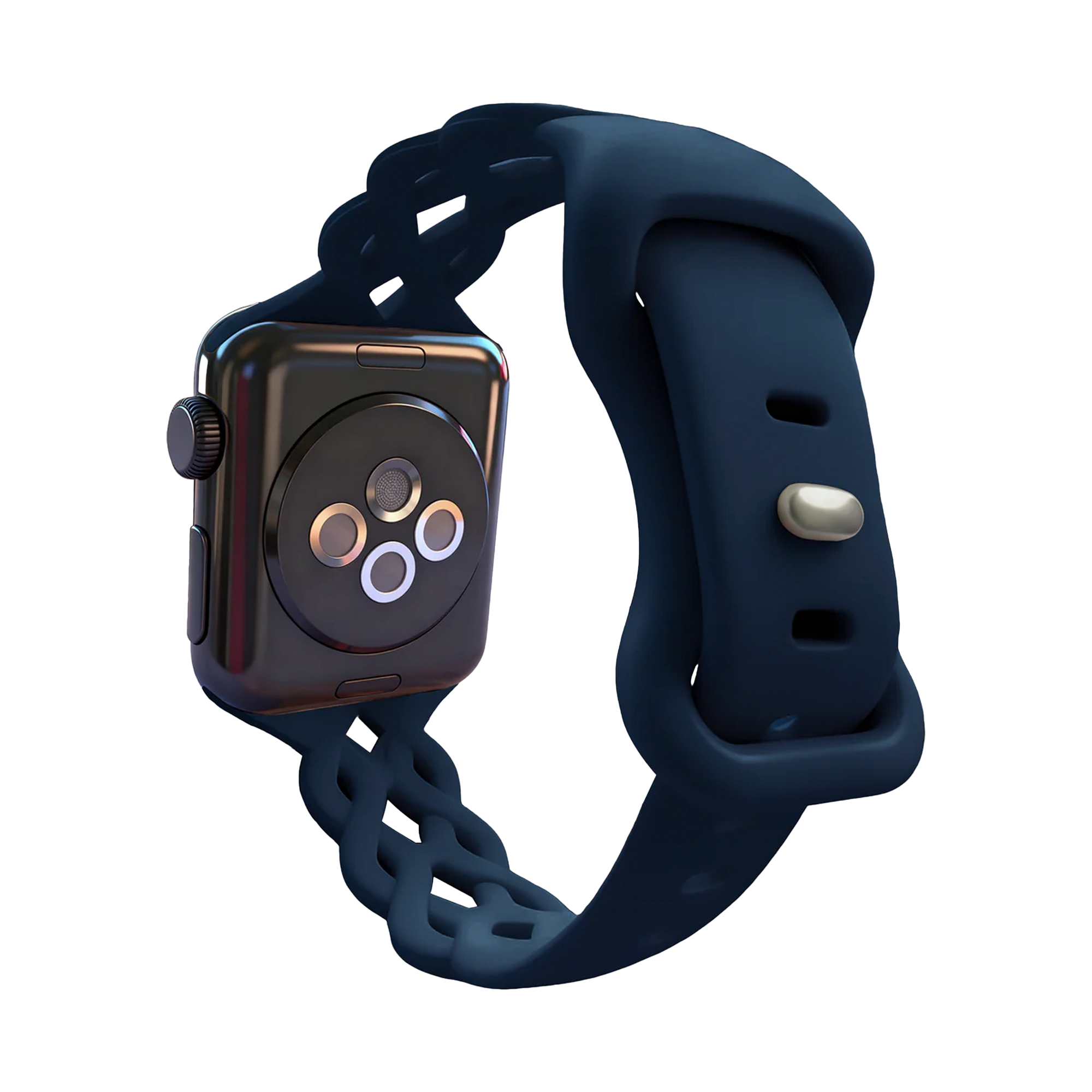 Bandz Correa silicona trenzada Apple Watch (azul oscuro)