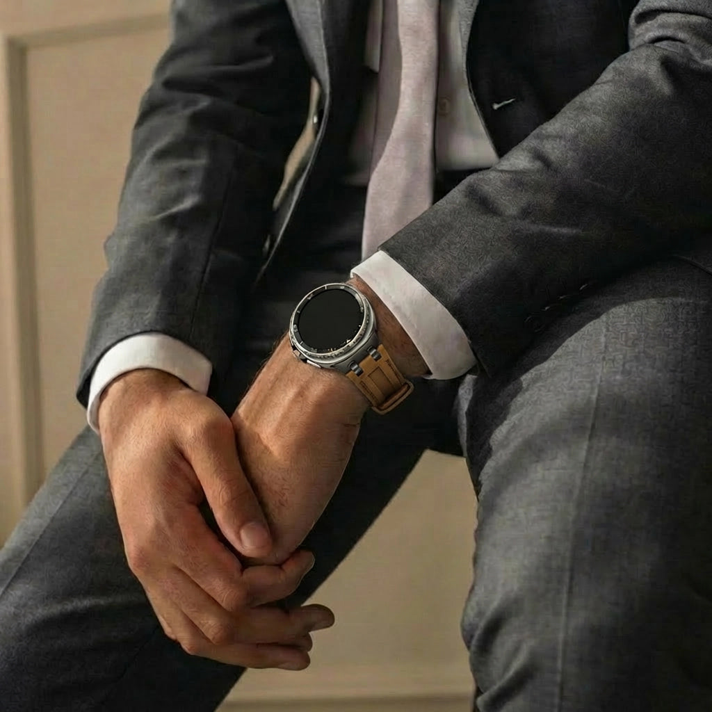 Correa cuero sólida Samsung Galaxy Watch 8 Classic (marrón)