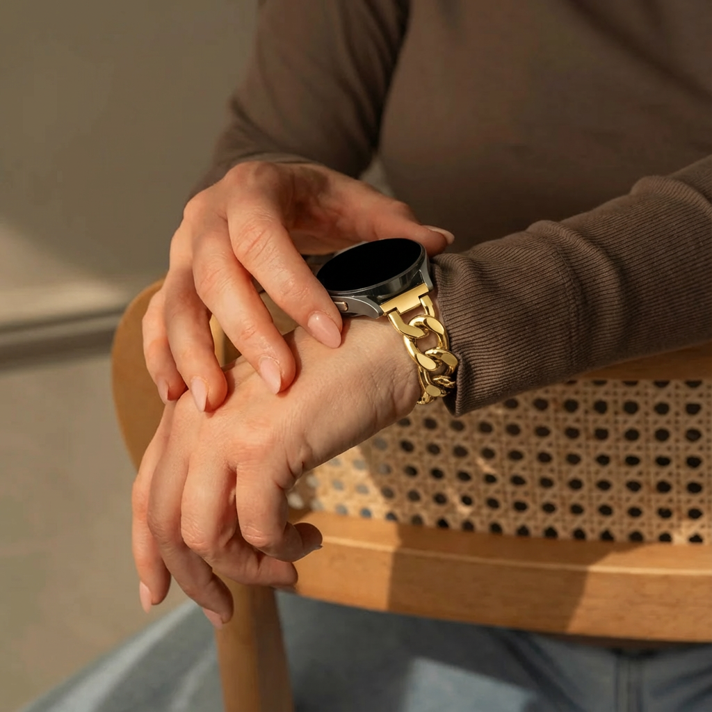 Samsung Galaxy Watch FE Steel Chain Strap (Gold)