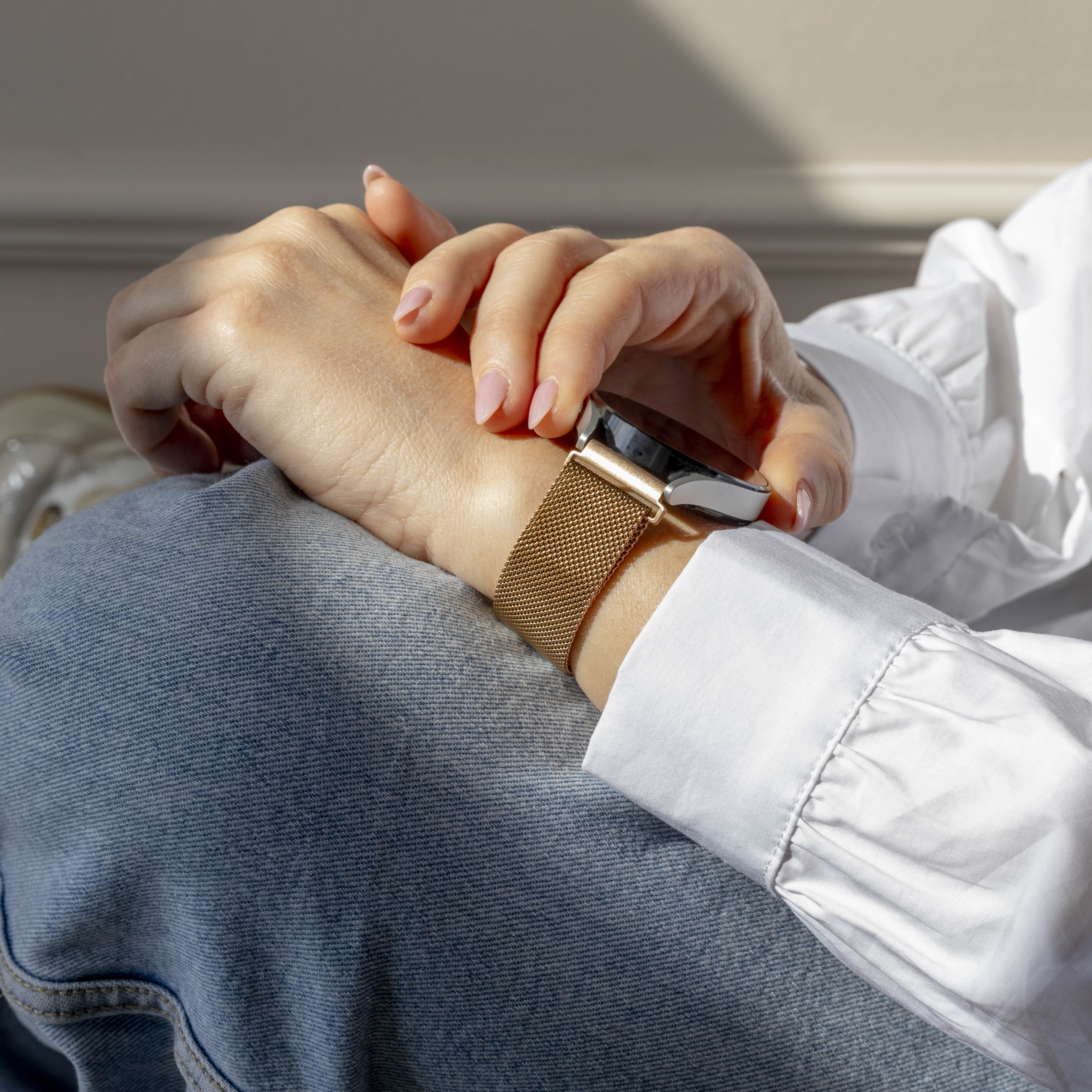 Samsung Galaxy Watch 4 Classic 46mm Milanese-Armband (Roségold)