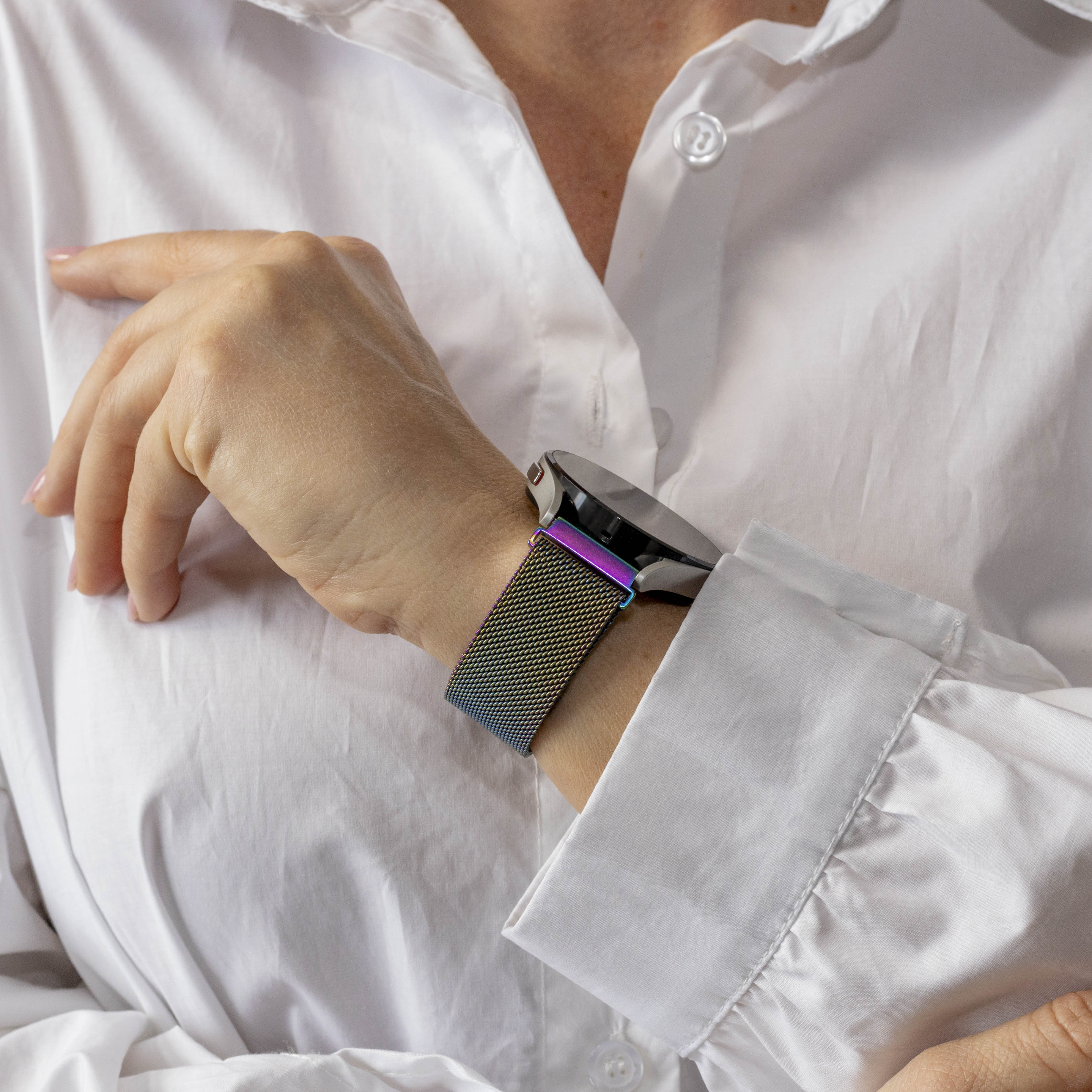 Garmin Vivomove HR Milanese Armband (Perleffekt)