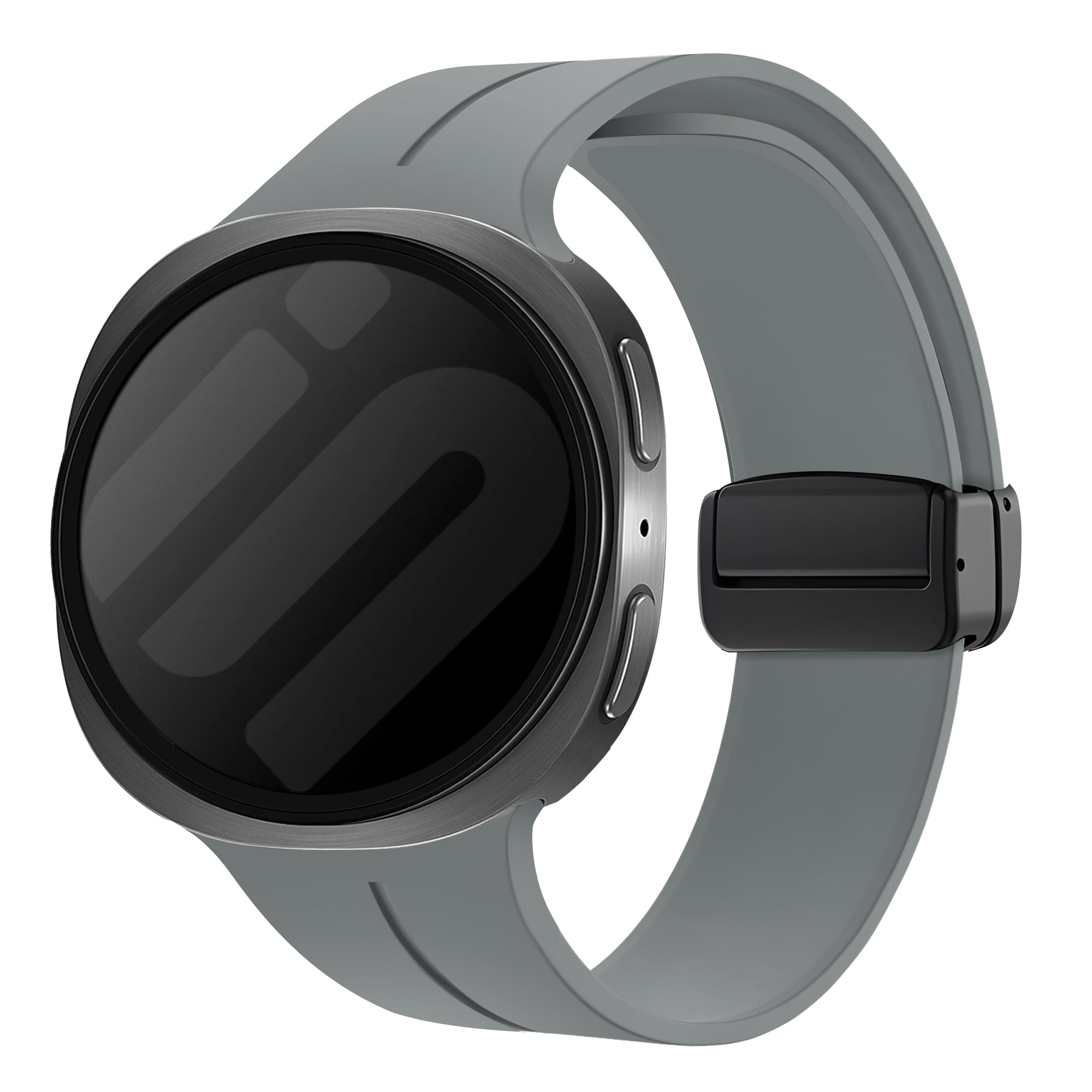 Samsung Galaxy Watch 8 - 40mm D-Schnalle Silikonarmband (Dunkel Grau)