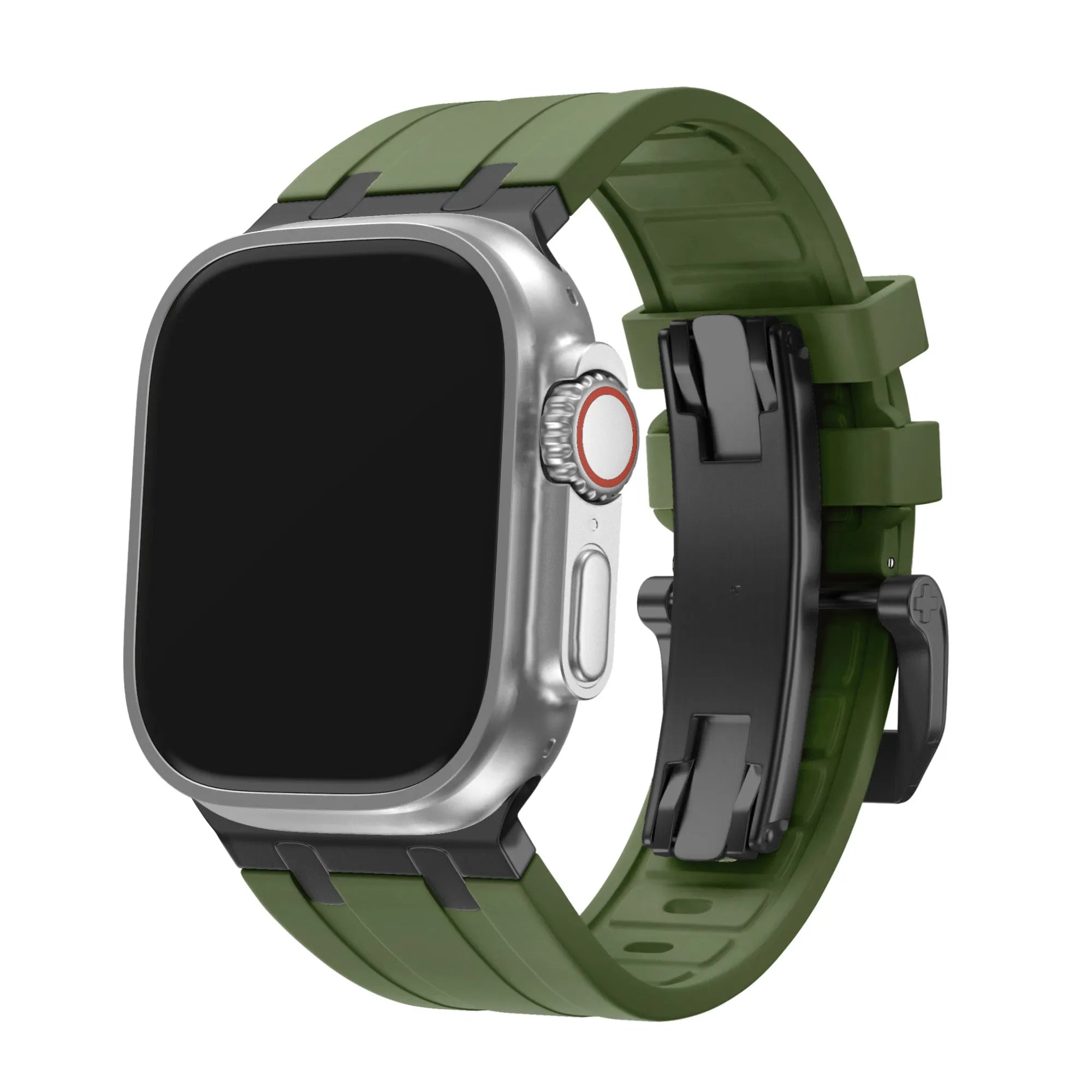 Balr. Apple Watch Ultra flüssiges Silikonarmband (grün/schwarz)
