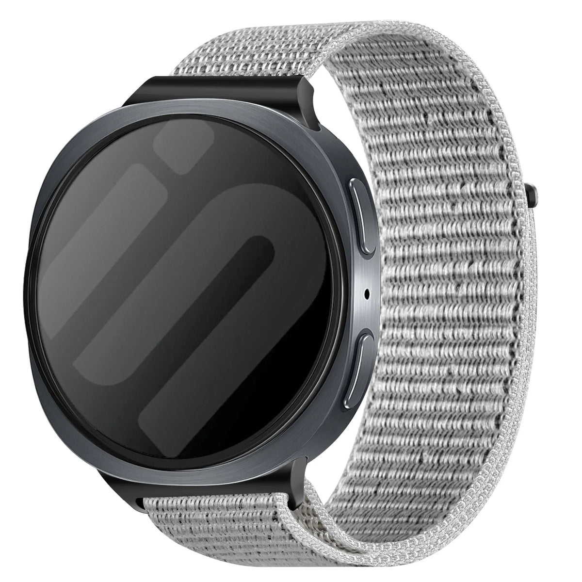 Nylon Strap, seashell, on a watch, 3/4 front view