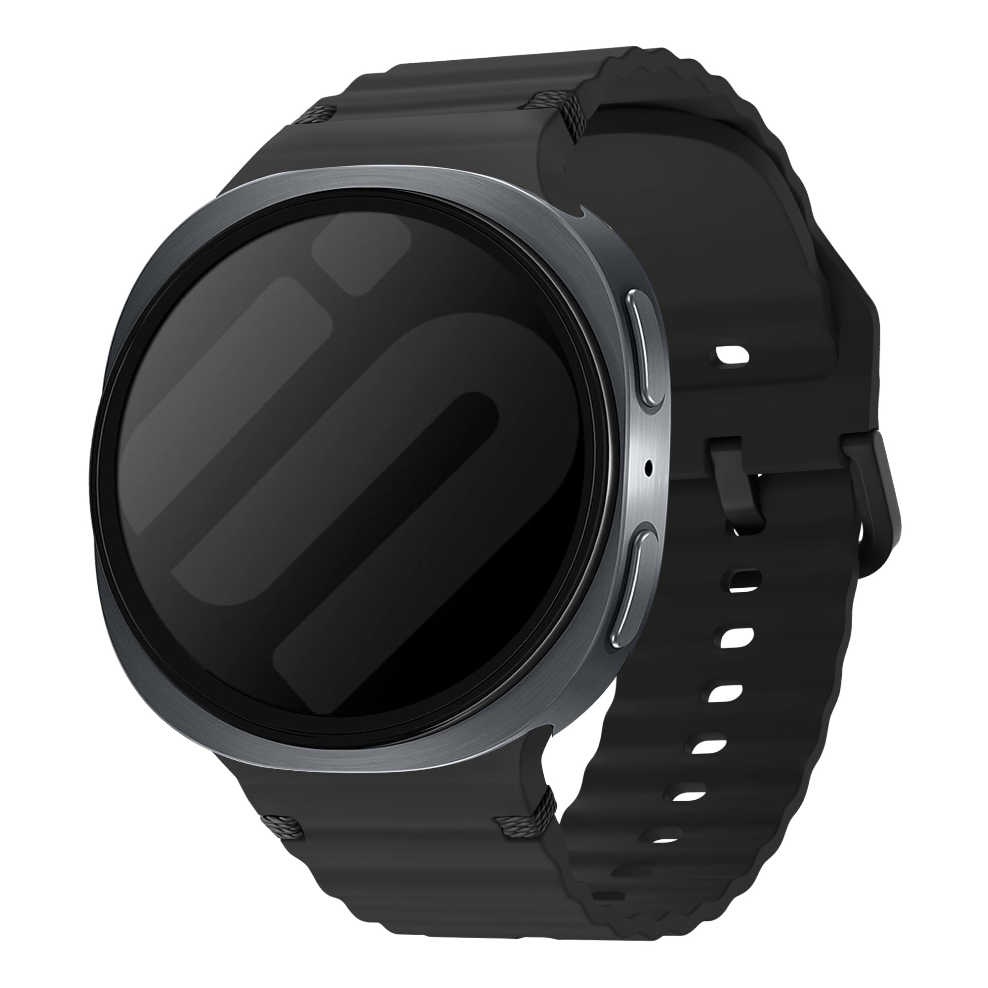 Samsung Galaxy Watch 8 Classic Wave Silikonarmband (Schwarz)