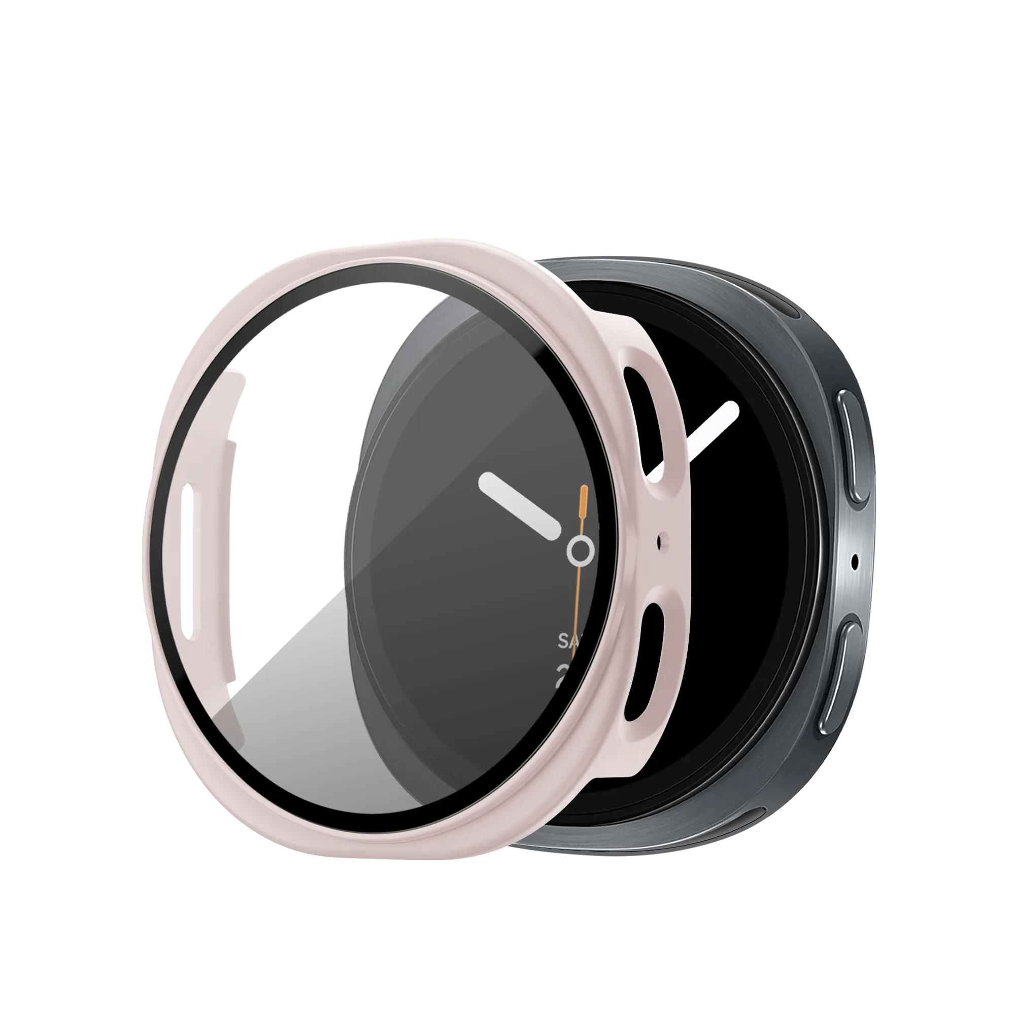 Bandz Samsung Galaxy Watch 8 - 40mm PC hoesje met glas (roze)