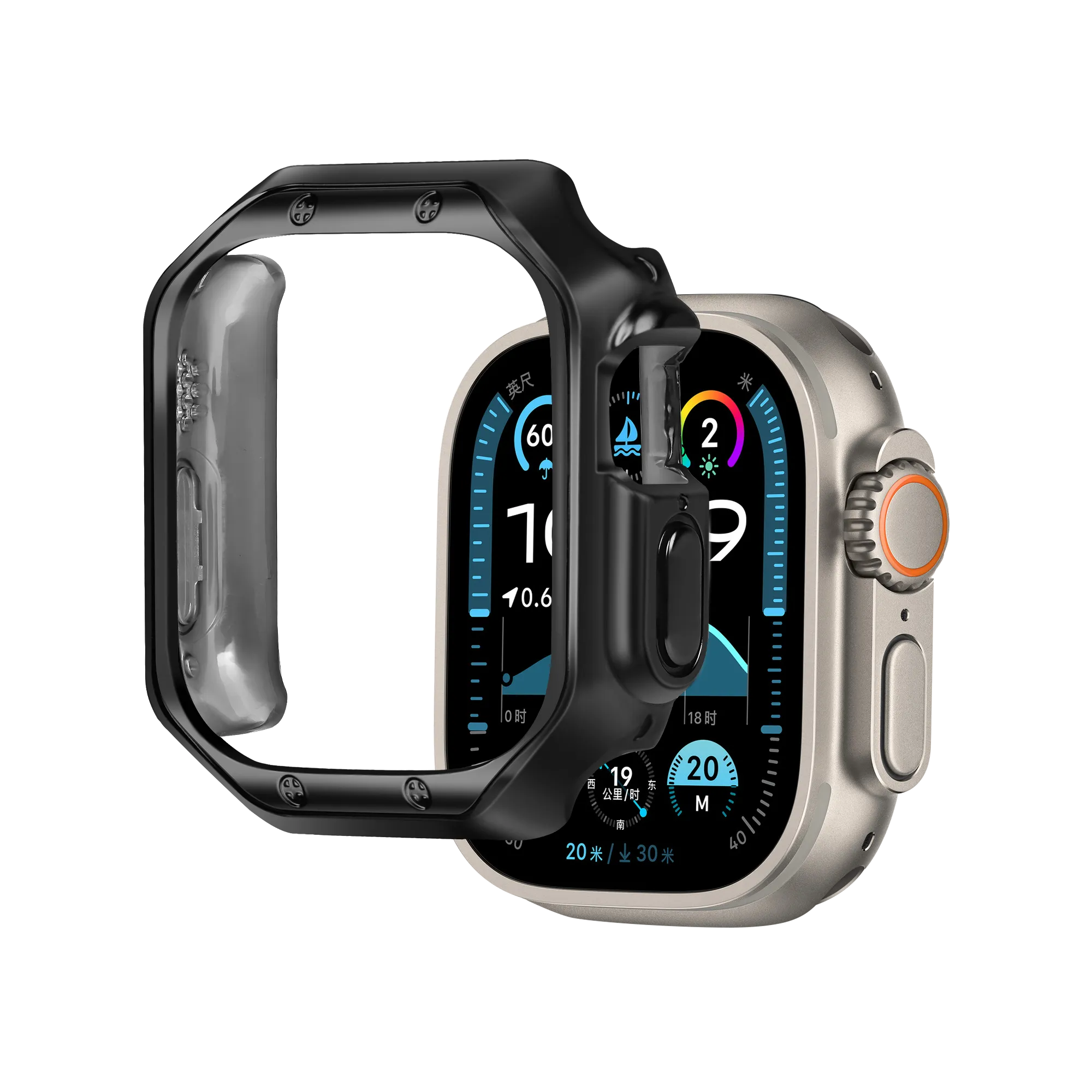 Bandz Funda TPU galvanizado Apple Watch Ultra - 49mm (negro)