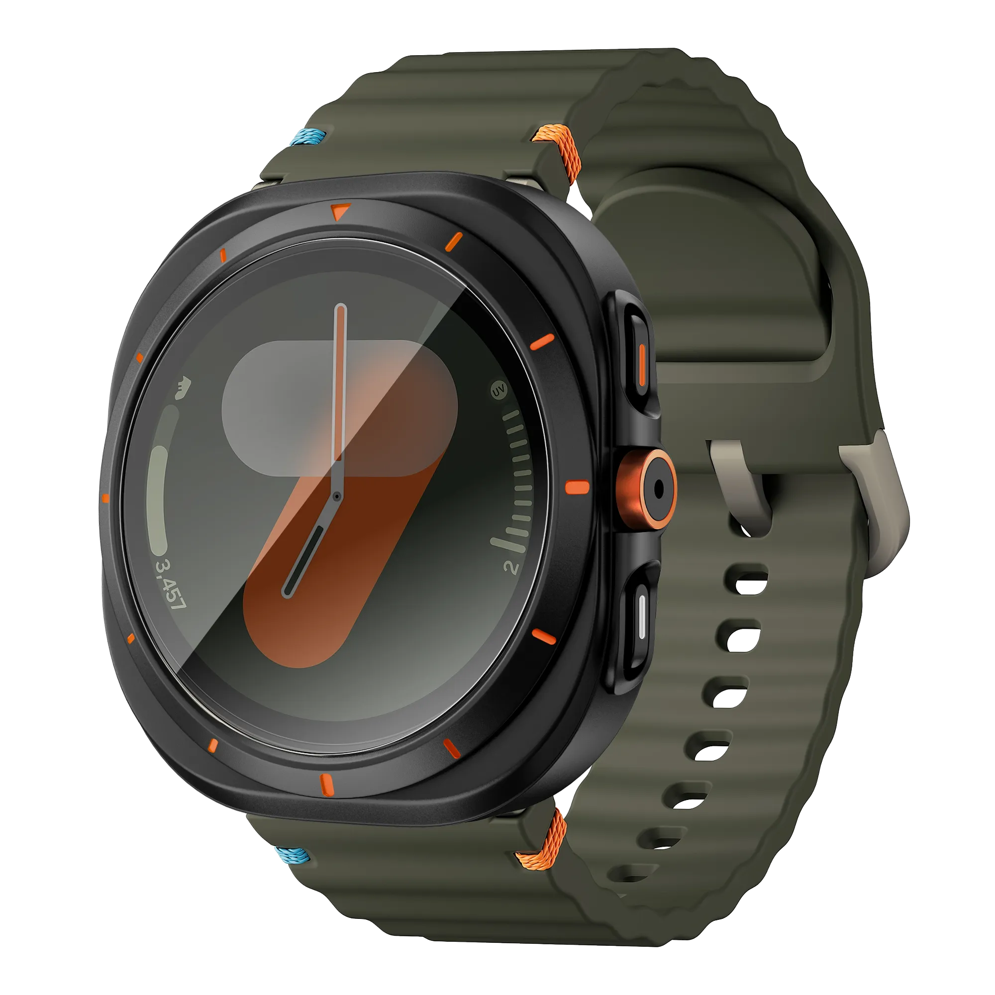 Bandz Samsung Galaxy Watch 7 - 44mm square PC hoesje met glas (zwart)
