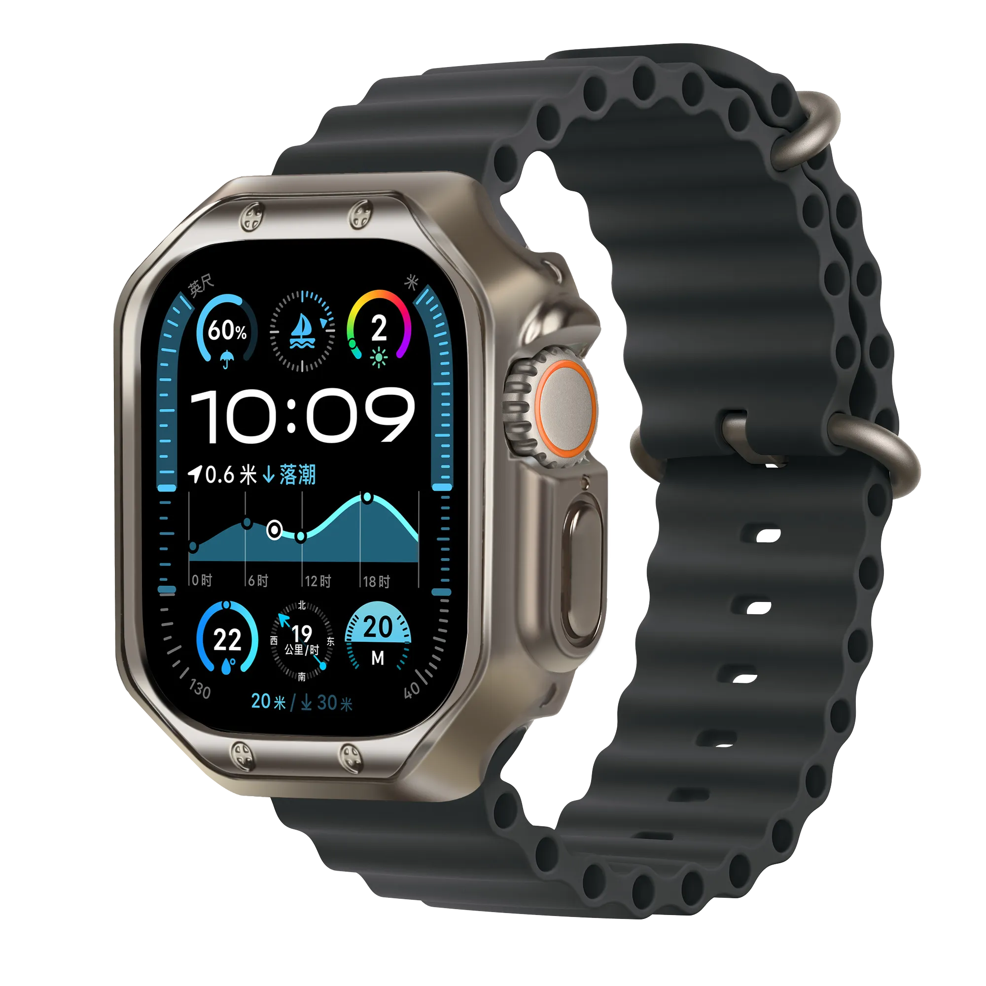 Bandz Apple Watch Ultra - 49mm galvanisiertes TPU-Gehäuse (Titan)