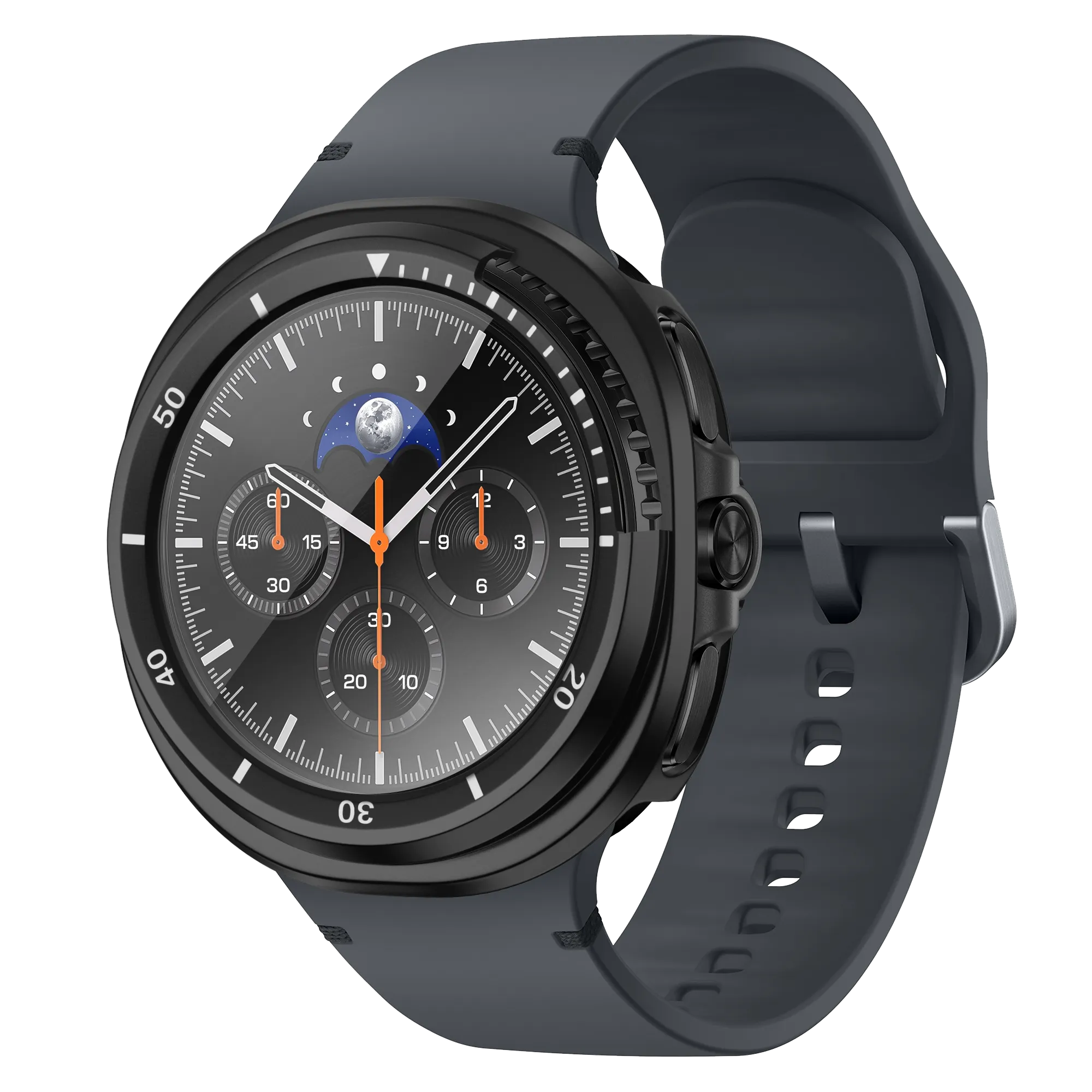 Bandz Samsung Galaxy Watch 8 Classic bezel hoesje met glas (zwart/wit)