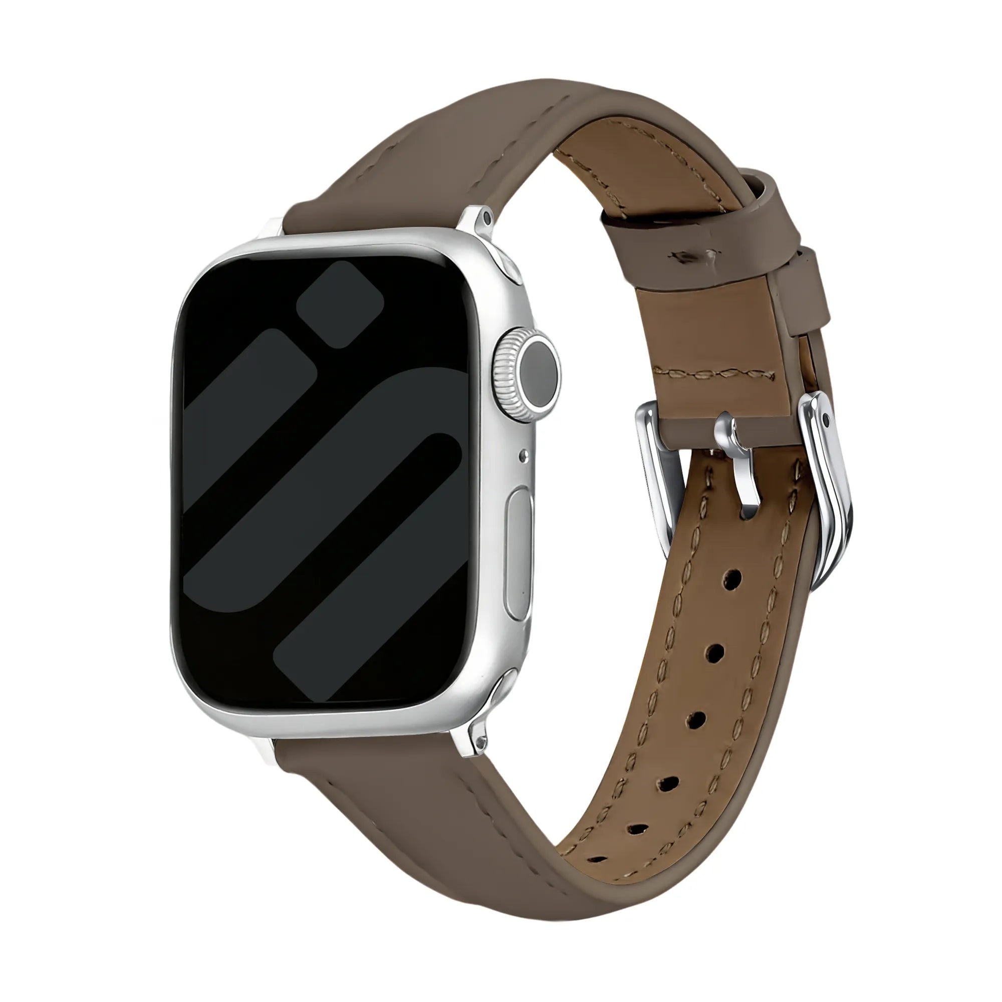 Apple Watch Slimfit Lederarmband (Dunkel Braun)