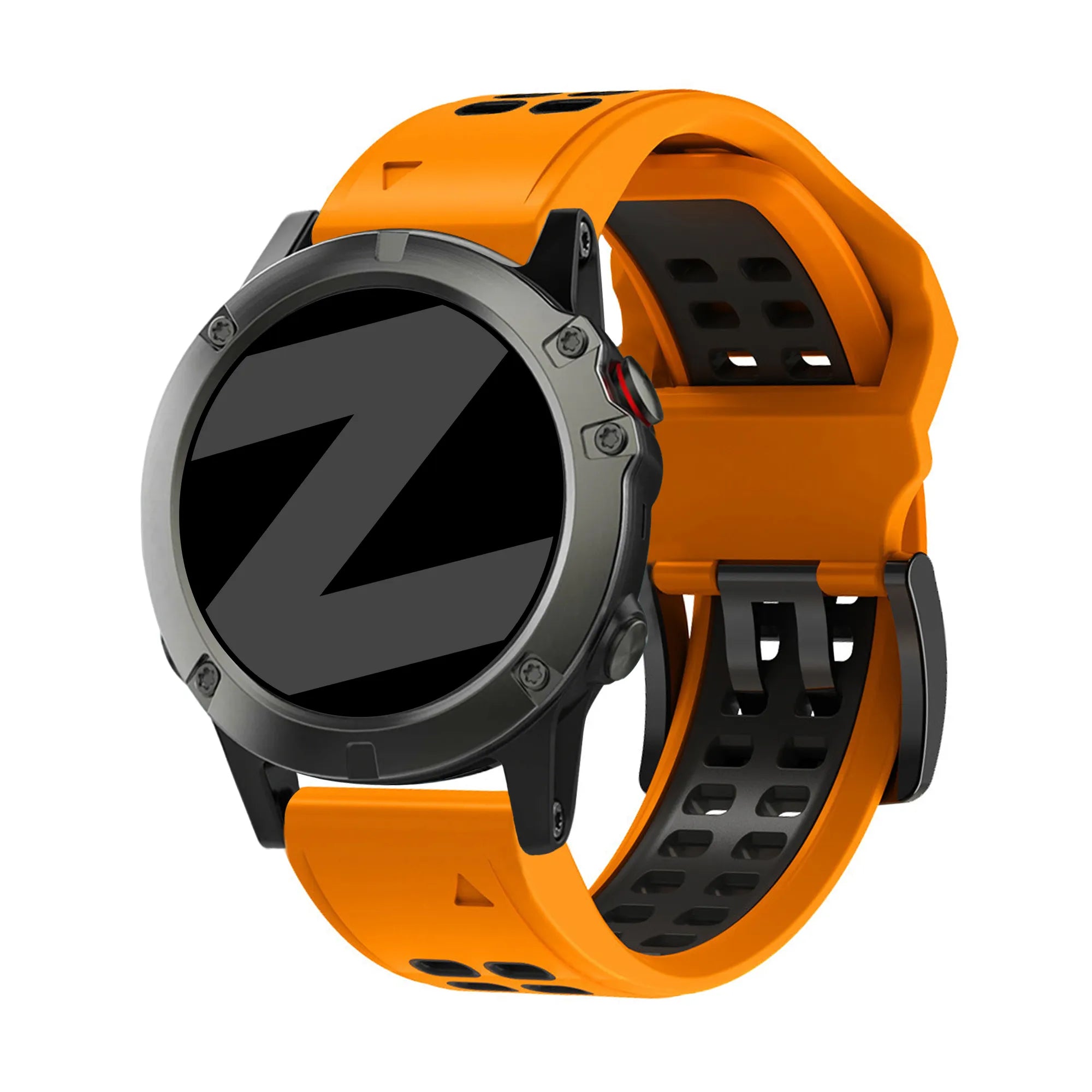 Bandz Garmin Fenix 5x / 6x Schnalle Sportarmband (Orange/Schwarz)