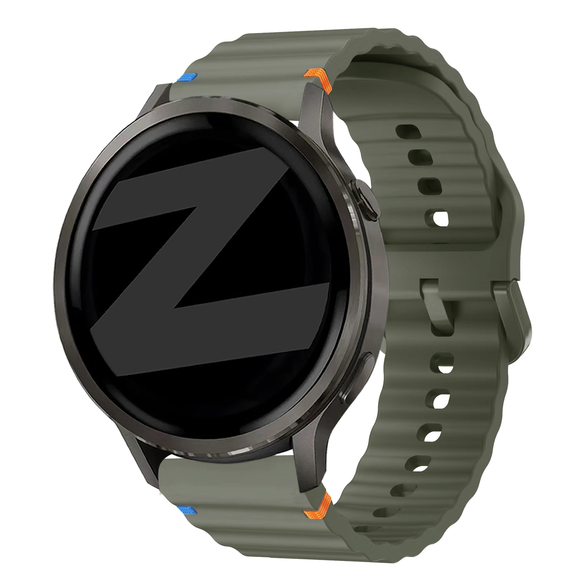 Bandz Bracelet silicone ondulé Garmin Venu 4 - 45mm (vert armée)