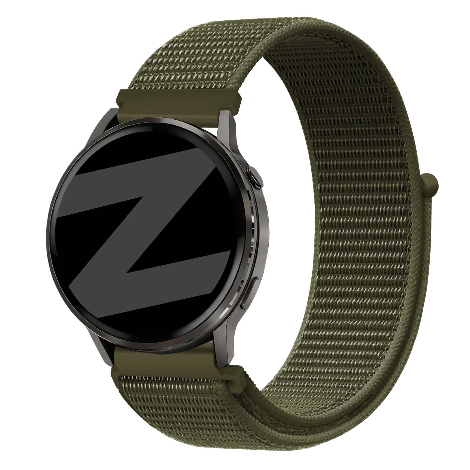 Bandz Garmin Forerunner 570 - 47mm Nylon Loop Armband (Olivgrün)