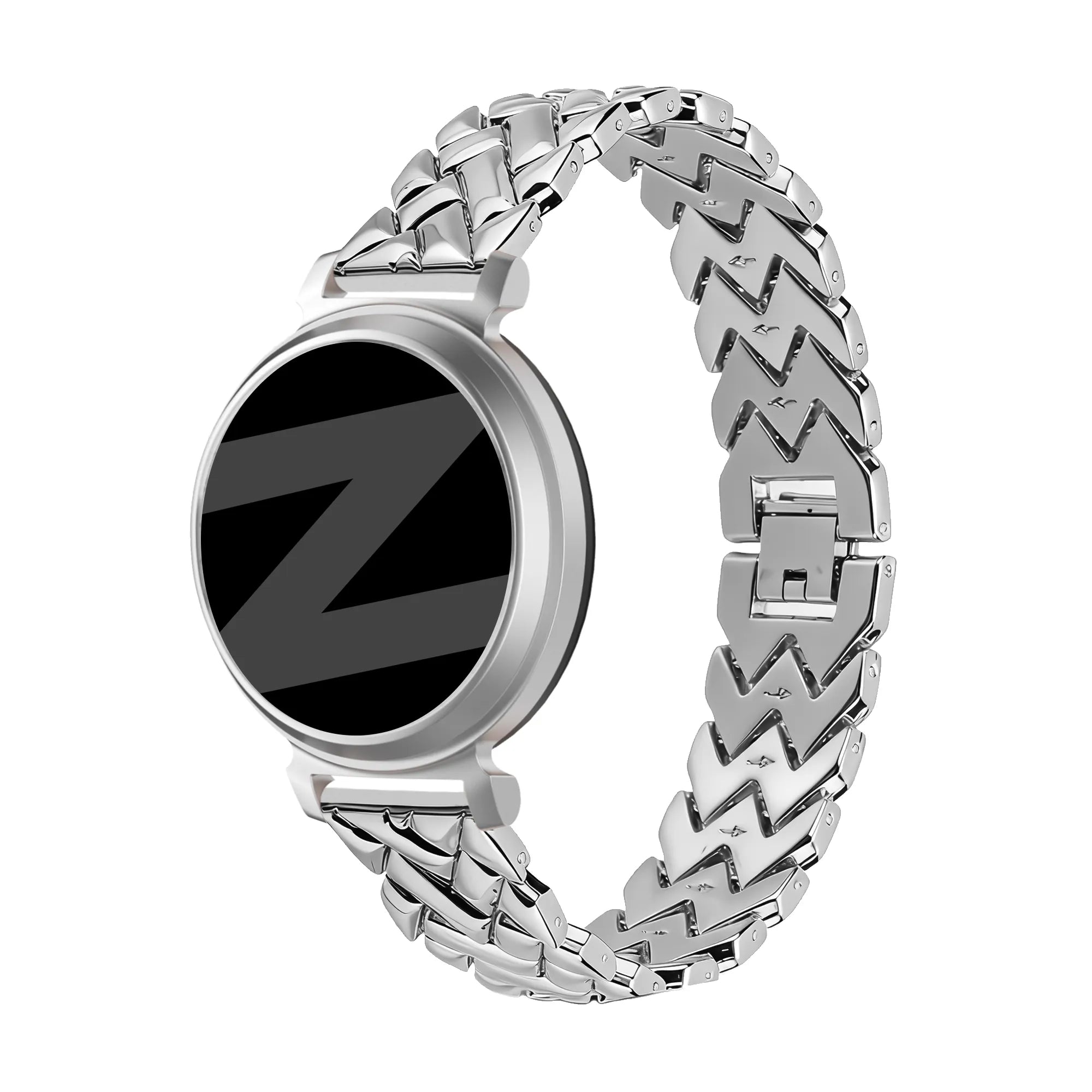 Bandz Bracelet metal 'V-Type' Pebble Round 2 - 14mm (argent)