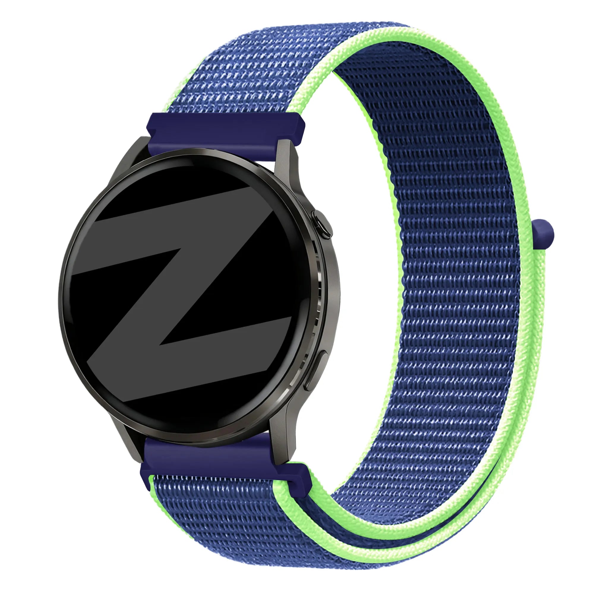 Bandz Garmin Forerunner 255 Nylon Loop Armband (Blau/Limette)