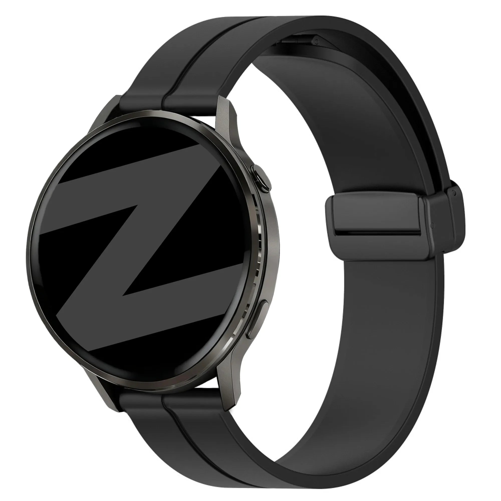 Bandz Garmin Venu 2 siliconen band met D-buckle (zwart)