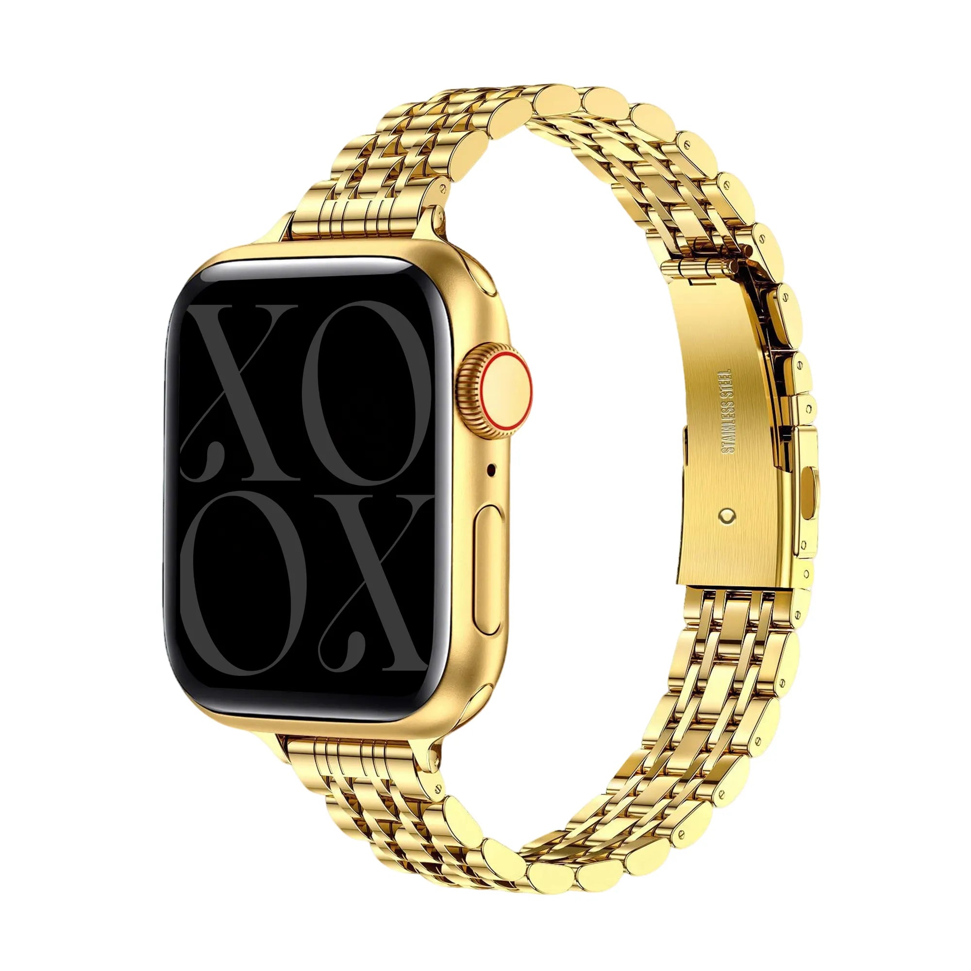xoxo Wildhearts Bracelet acier 'slim' Apple Watch (or)