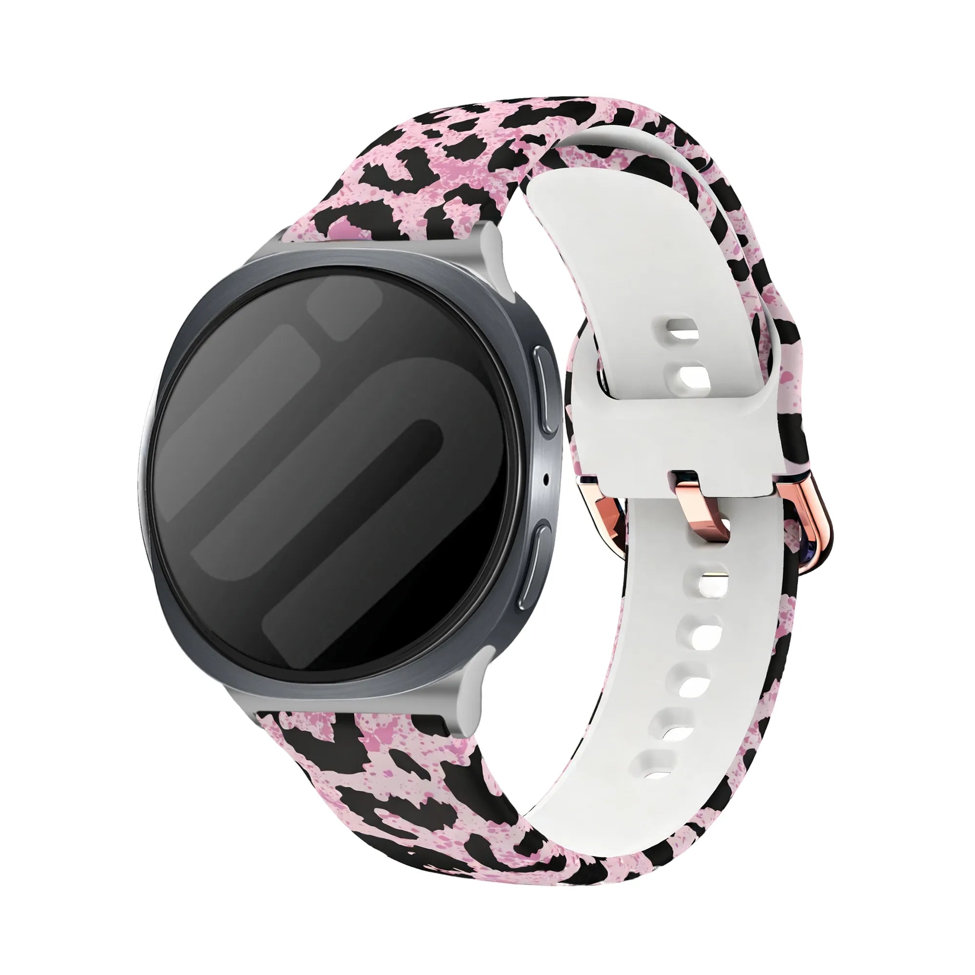 Samsung Galaxy Watch 9 - 44mm Print Silicone Strap (Pink Leopard)