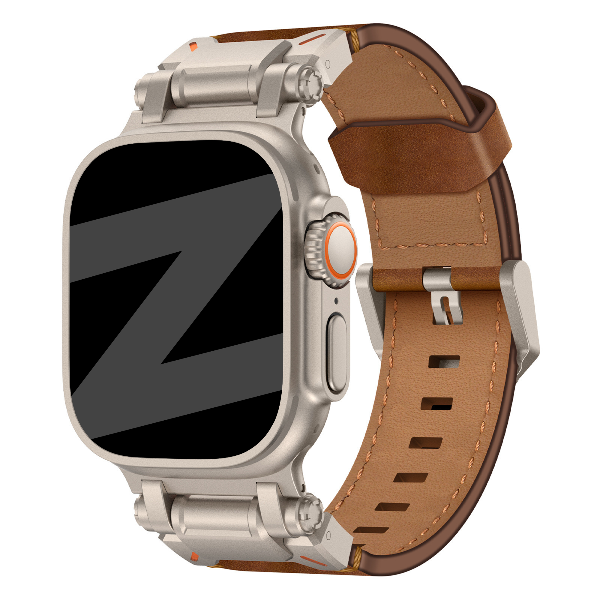 Bandz Apple Watch Ultra lederen band 'Explorer' (bruin)