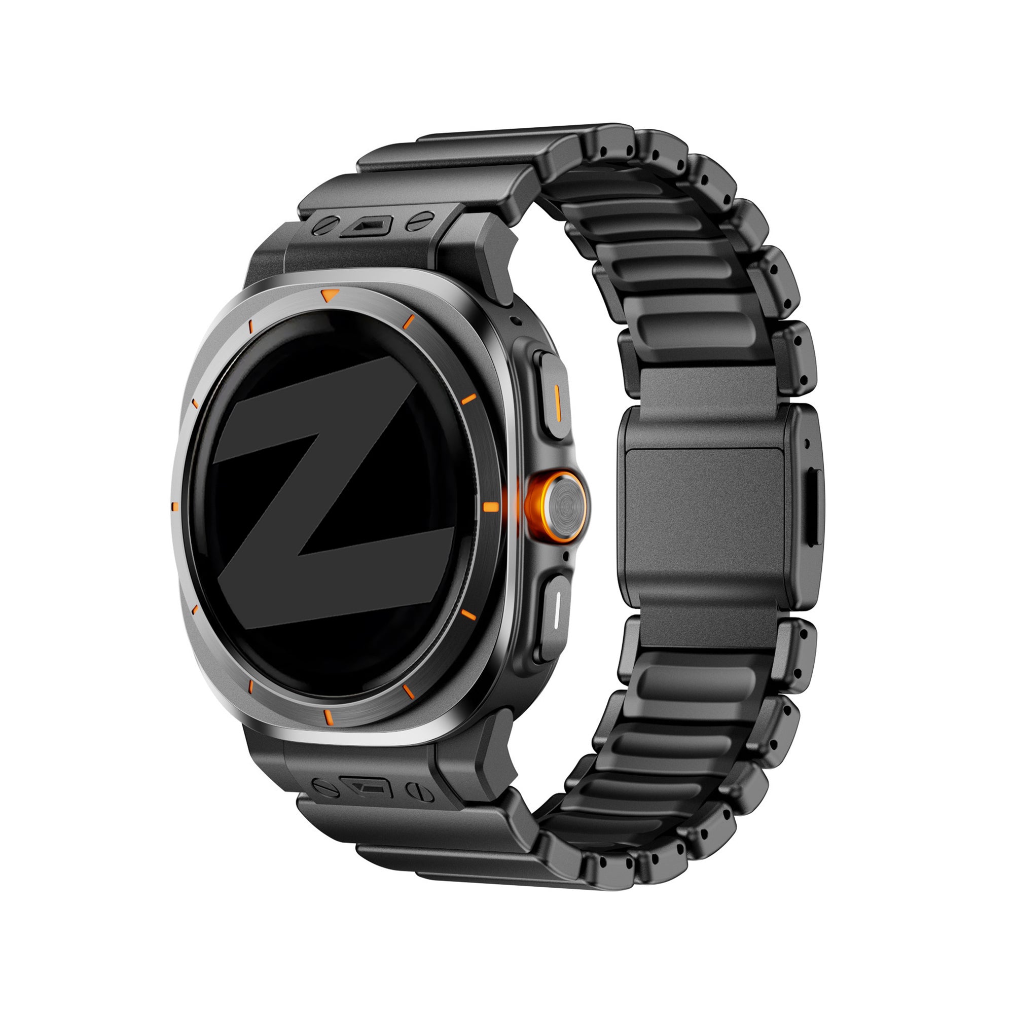 Bandz Samsung Galaxy Watch Ultra titanium band 'Hybrid' (zwart)