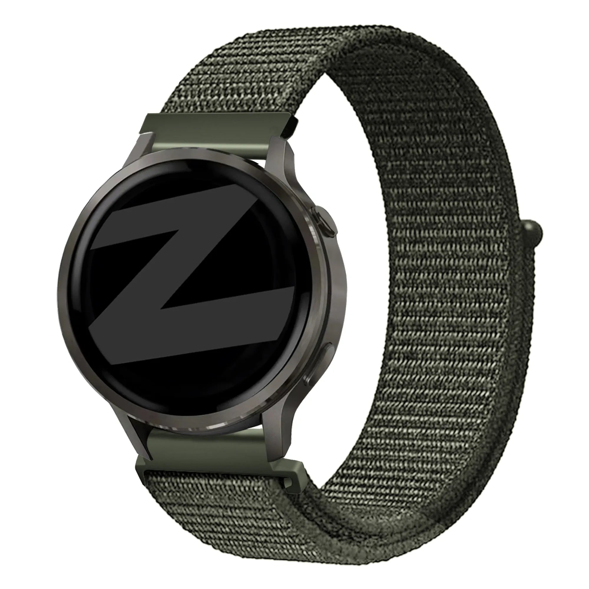 Bandz Garmin Venu 4 - 41mm Nylon Loop Armband (Dunkelgrün)