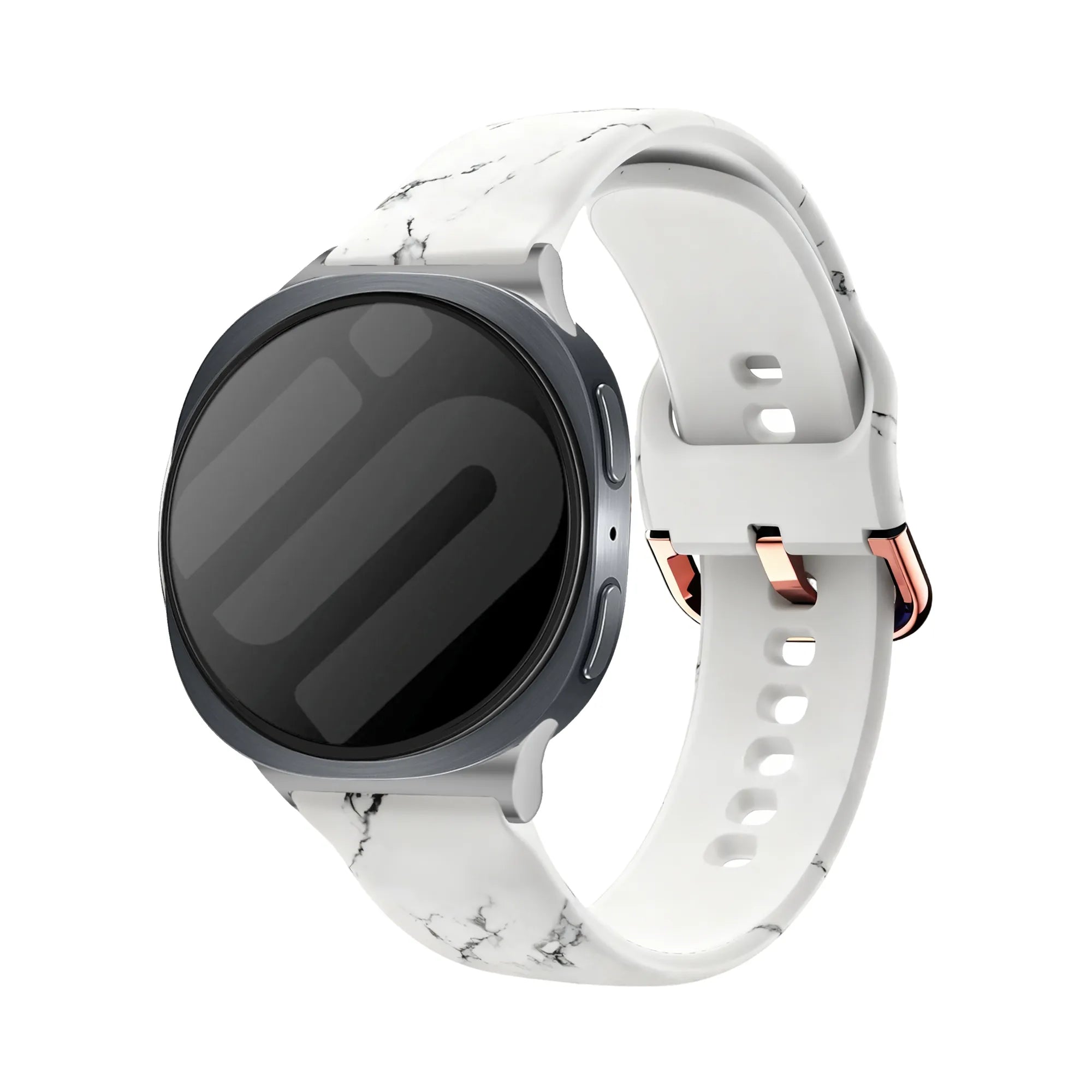 Samsung Galaxy Watch 9 - 40mm Print Silicone Strap (White Marble)