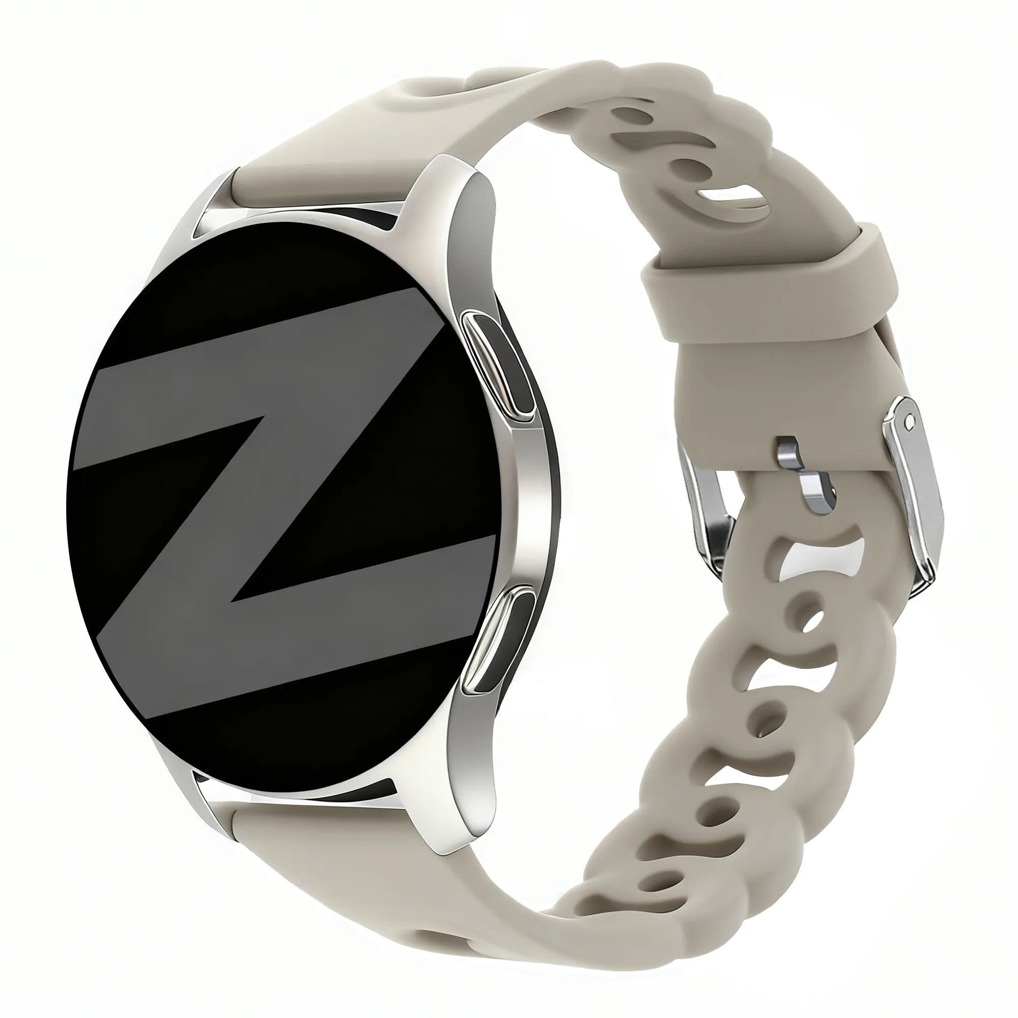 Bandz Huawei Watch GT 3 42mm Silicone Strap 'Chains' (Light Grey)
