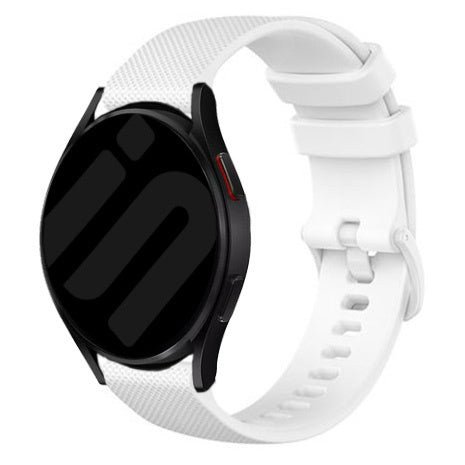 Premium Silicone Strap, white, on a watch, 3/4 front view