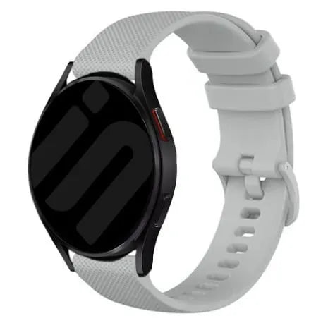 Premium Silicone Strap, grey, on a watch, 3/4 front view