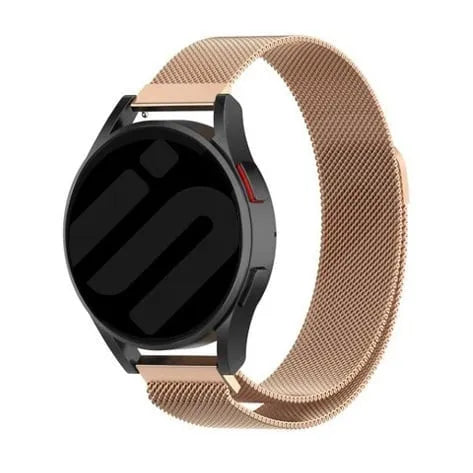 Milanese Strap, rose gold, on a watch, 3/4 front view