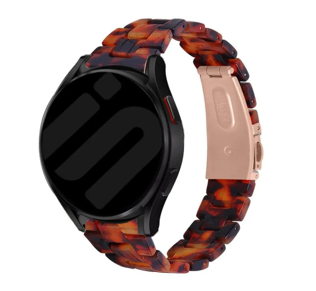Metal Resin Strap, lava, on a watch, 3/4 front view