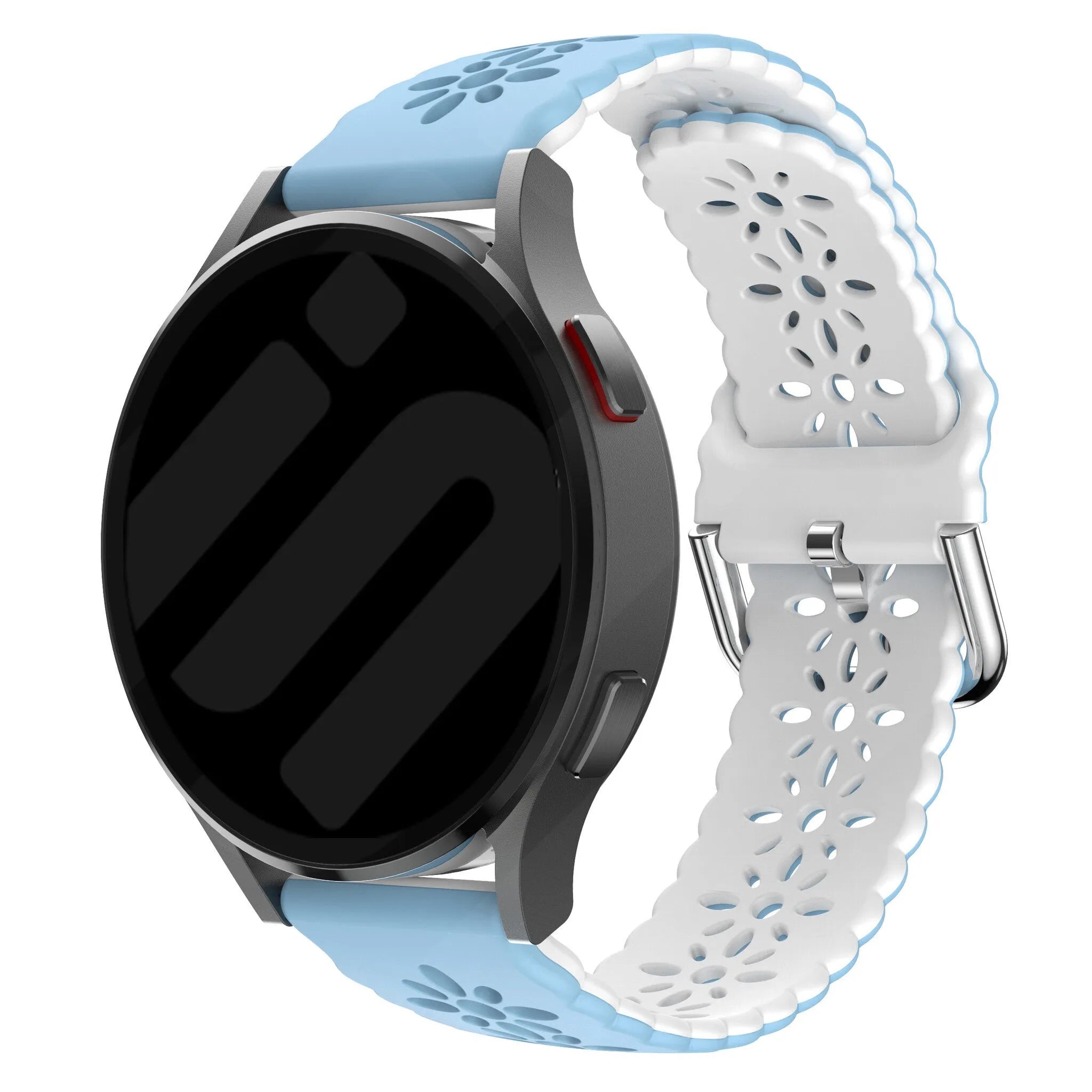 Amazfit Active Patterned Silicone Strap (Light Blue/White)