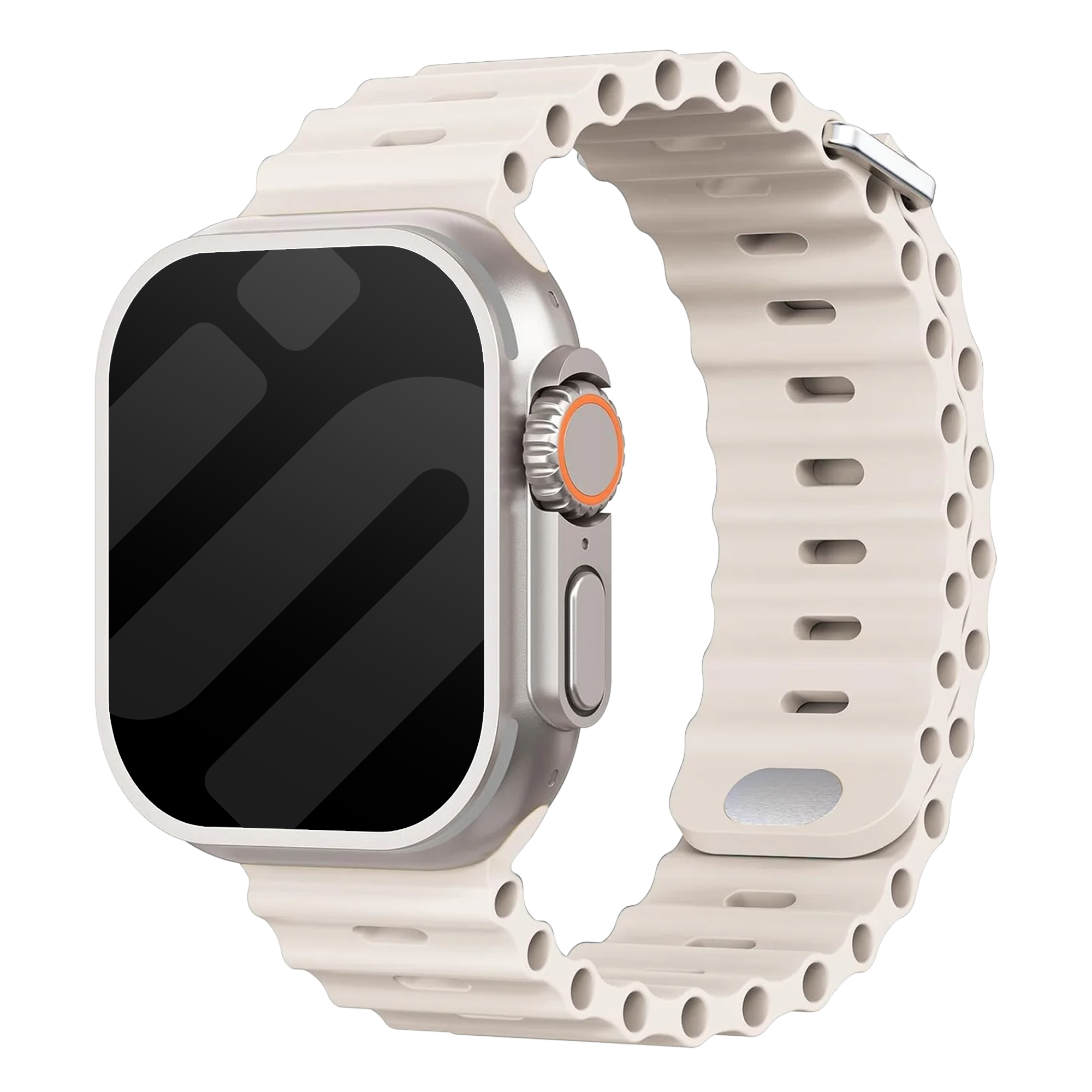 Apple Watch Ultra Ocean Strap with Snap Closure (Starlight)